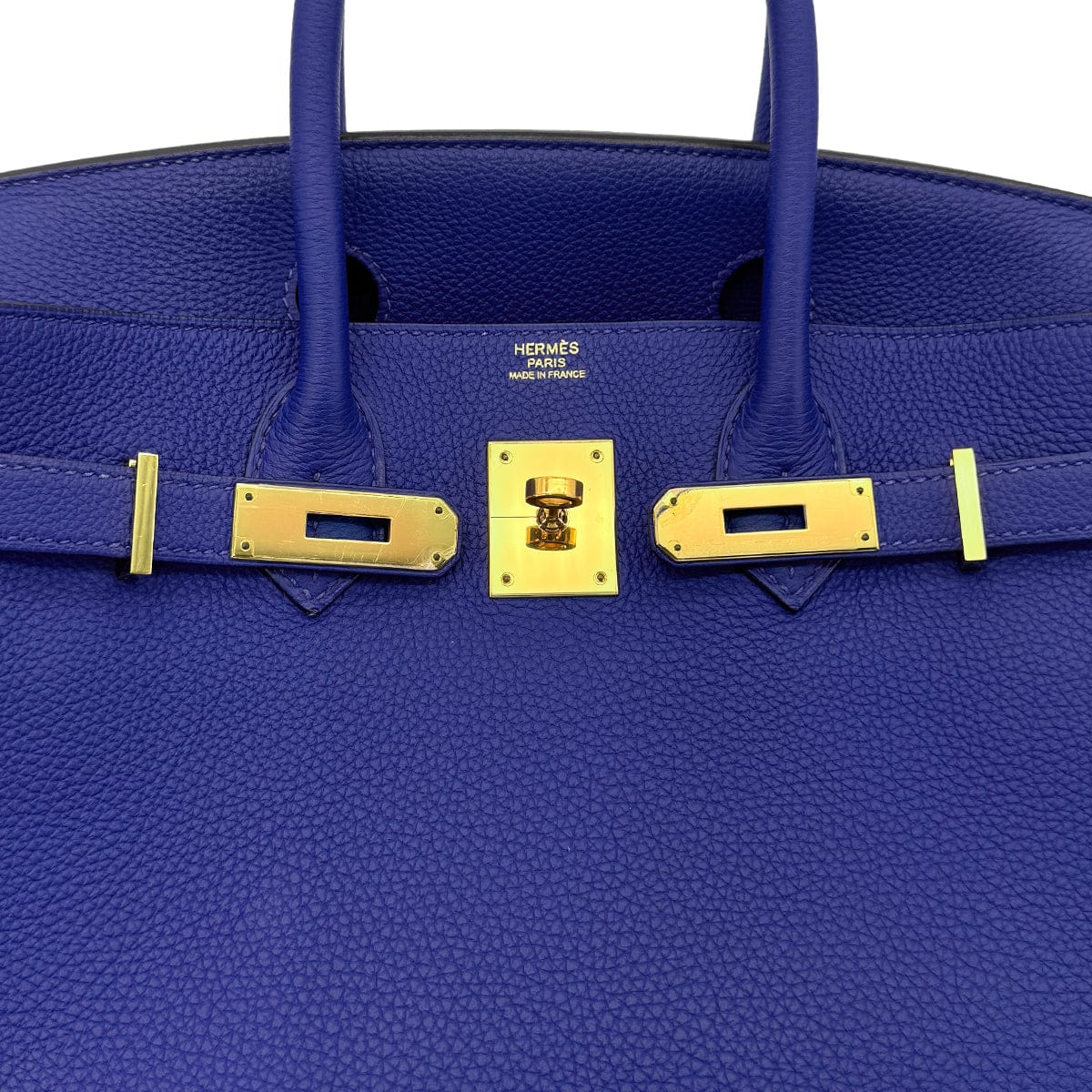 HERMES HERMES BIRKIN 30 BLUE ELECTRIQUE TAURILLON CLEMENCE HAND BAG X GHW 90300014