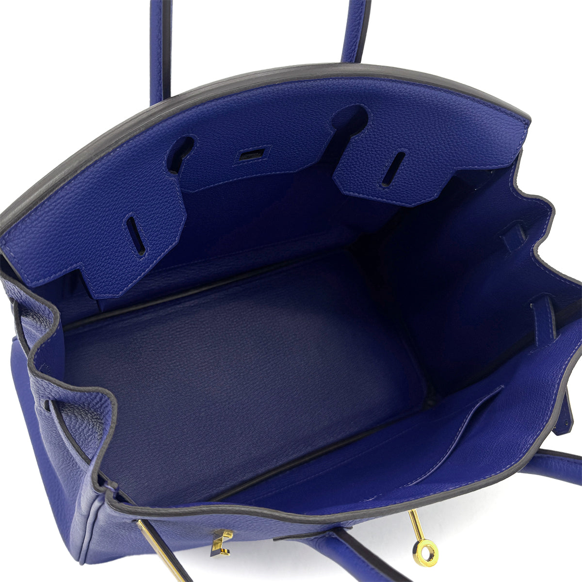 HERMES HERMES BIRKIN 30 BLUE ELECTRIQUE TAURILLON CLEMENCE HAND BAG X GHW 90300014