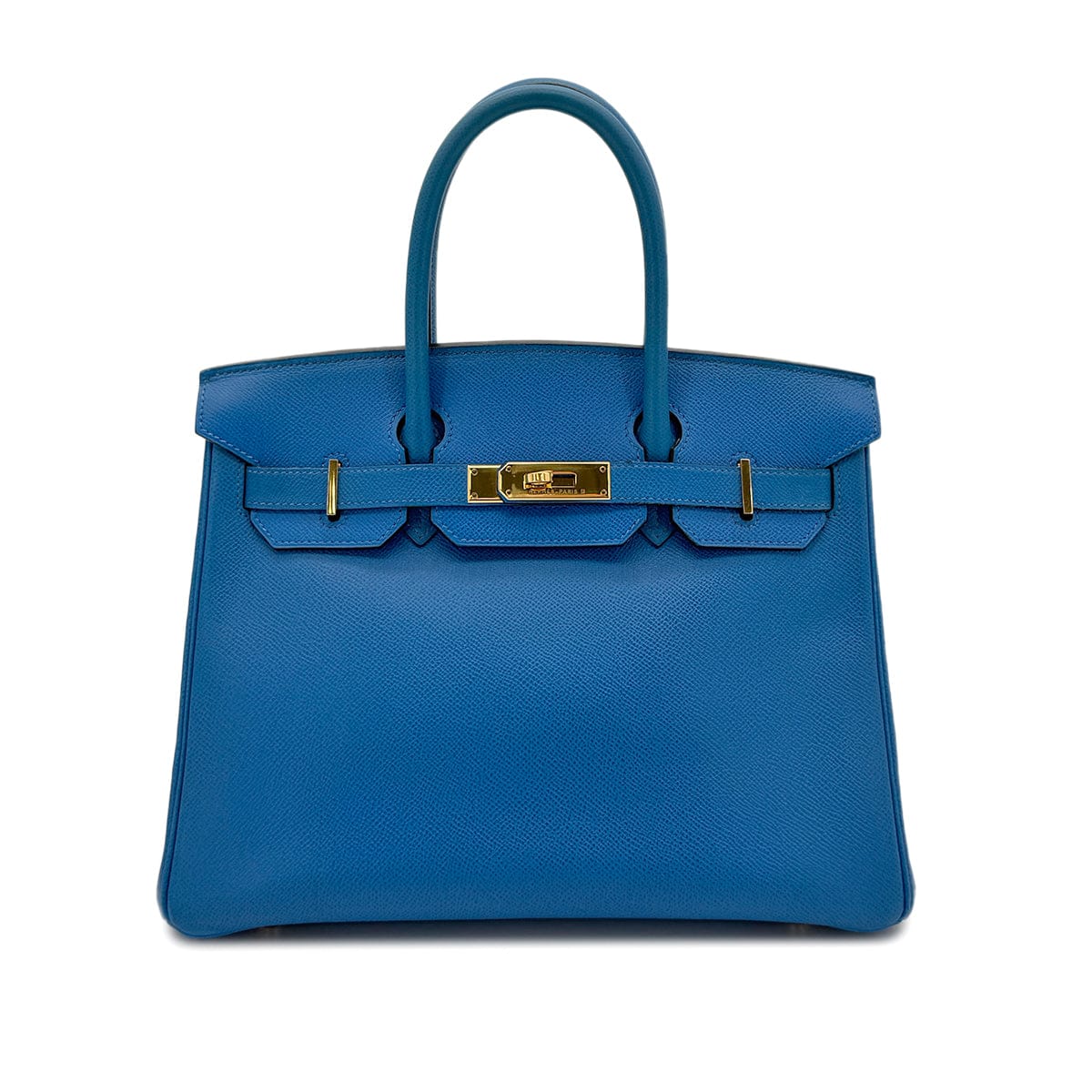HERMES HERMES BIRKIN 30 BLUE FRANCE COUCHVEL HAND BAG 〇Z GHW 90299360