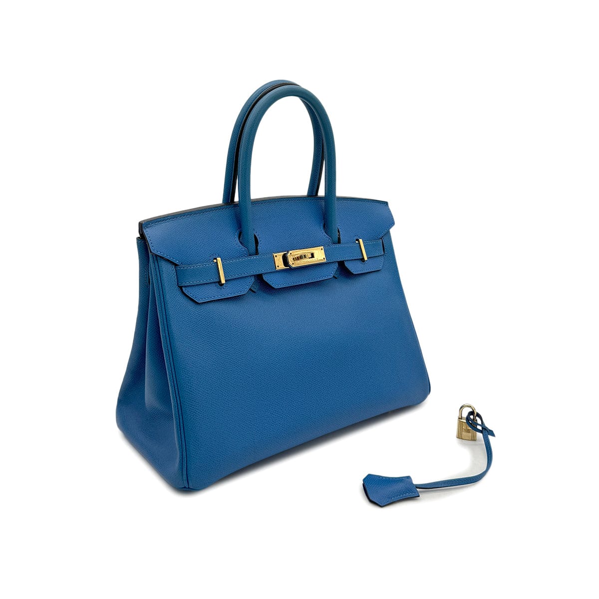 HERMES HERMES BIRKIN 30 BLUE FRANCE COUCHVEL HAND BAG 〇Z GHW 90299360