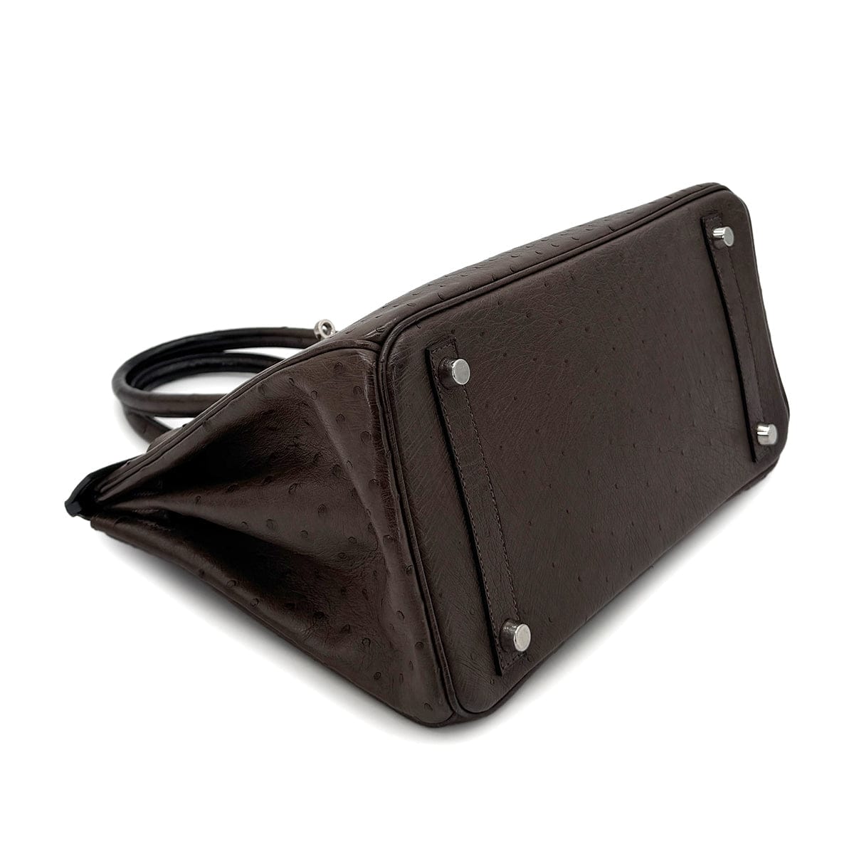 HERMES HERMES BIRKIN 30 BROWN OSTRICH HAND BAG □N SHW 90300555