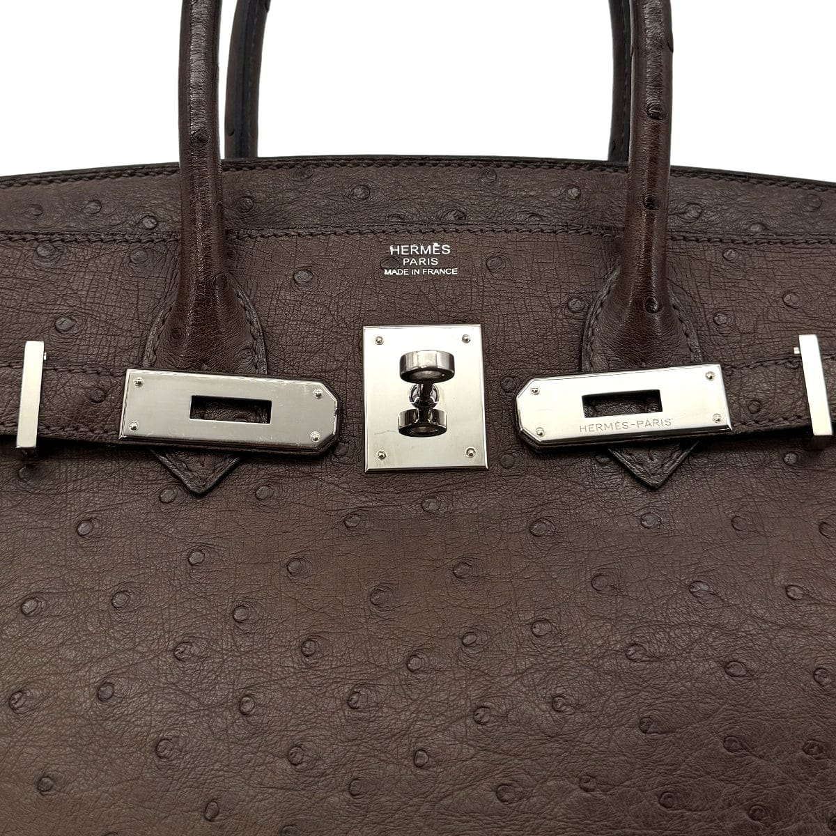 HERMES HERMES BIRKIN 30 BROWN OSTRICH HAND BAG □N SHW 90300555
