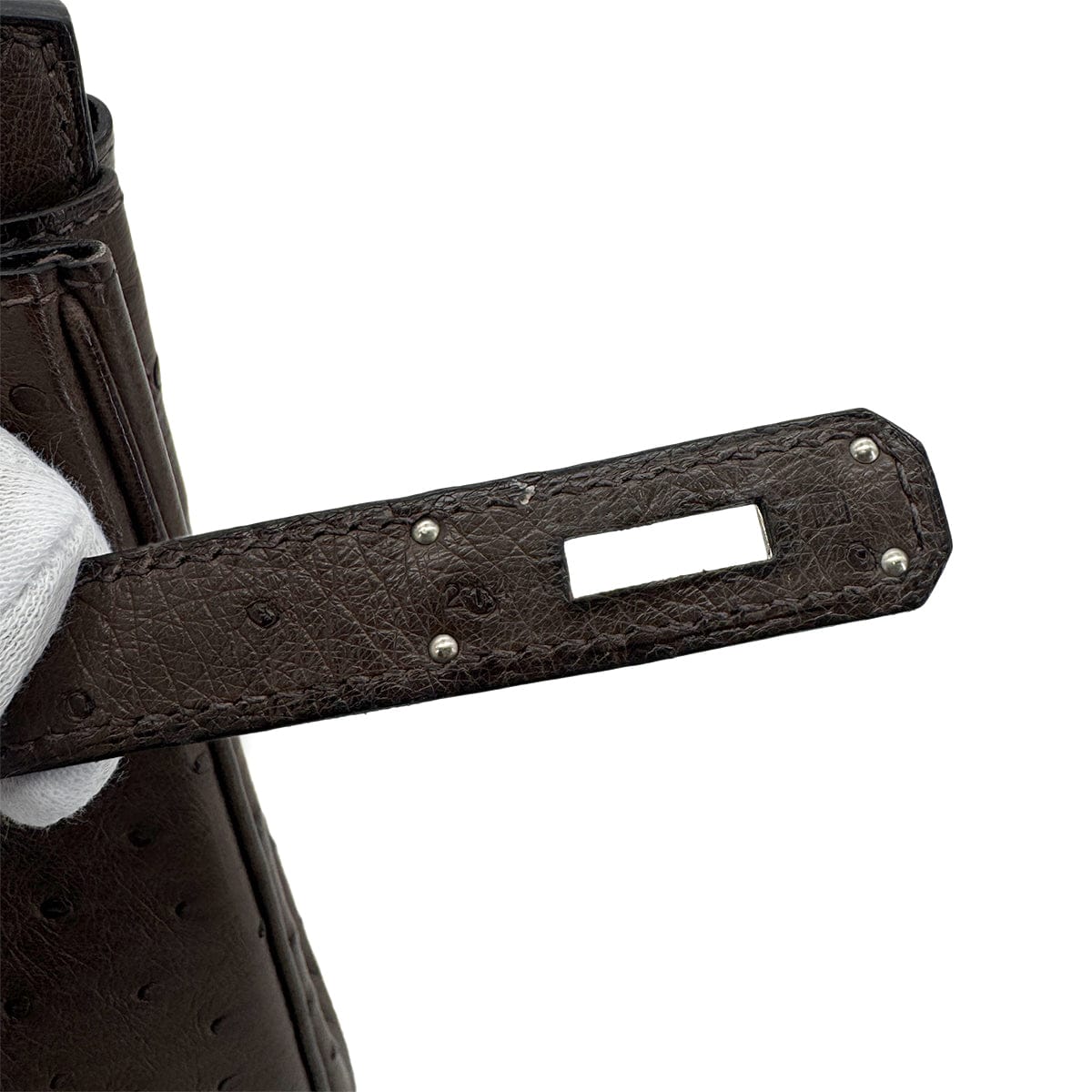 HERMES HERMES BIRKIN 30 BROWN OSTRICH HAND BAG □N SHW 90300555