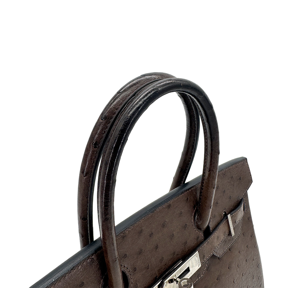 HERMES HERMES BIRKIN 30 BROWN OSTRICH HAND BAG □N SHW 90300555