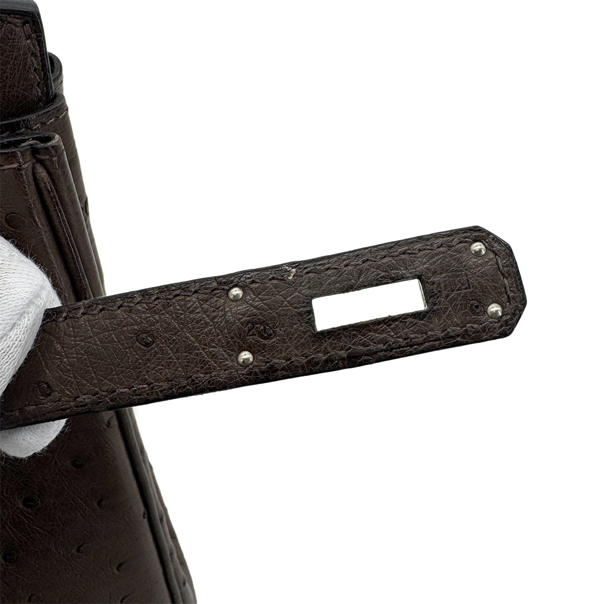 HERMES HERMES BIRKIN 30 BROWN OSTRICH HAND BAG □N SHW 90300555