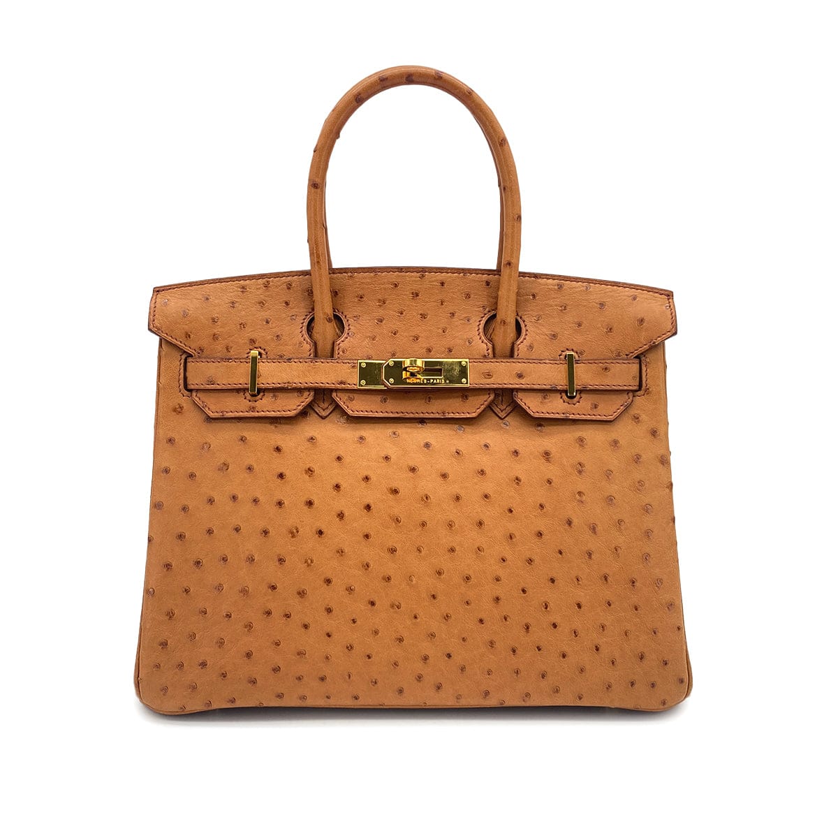 HERMES HERMES BIRKIN 30 CHESTNUT OSTRICH HAND BAG 2006 SQUARE J GOLD HARDWARE 90325611