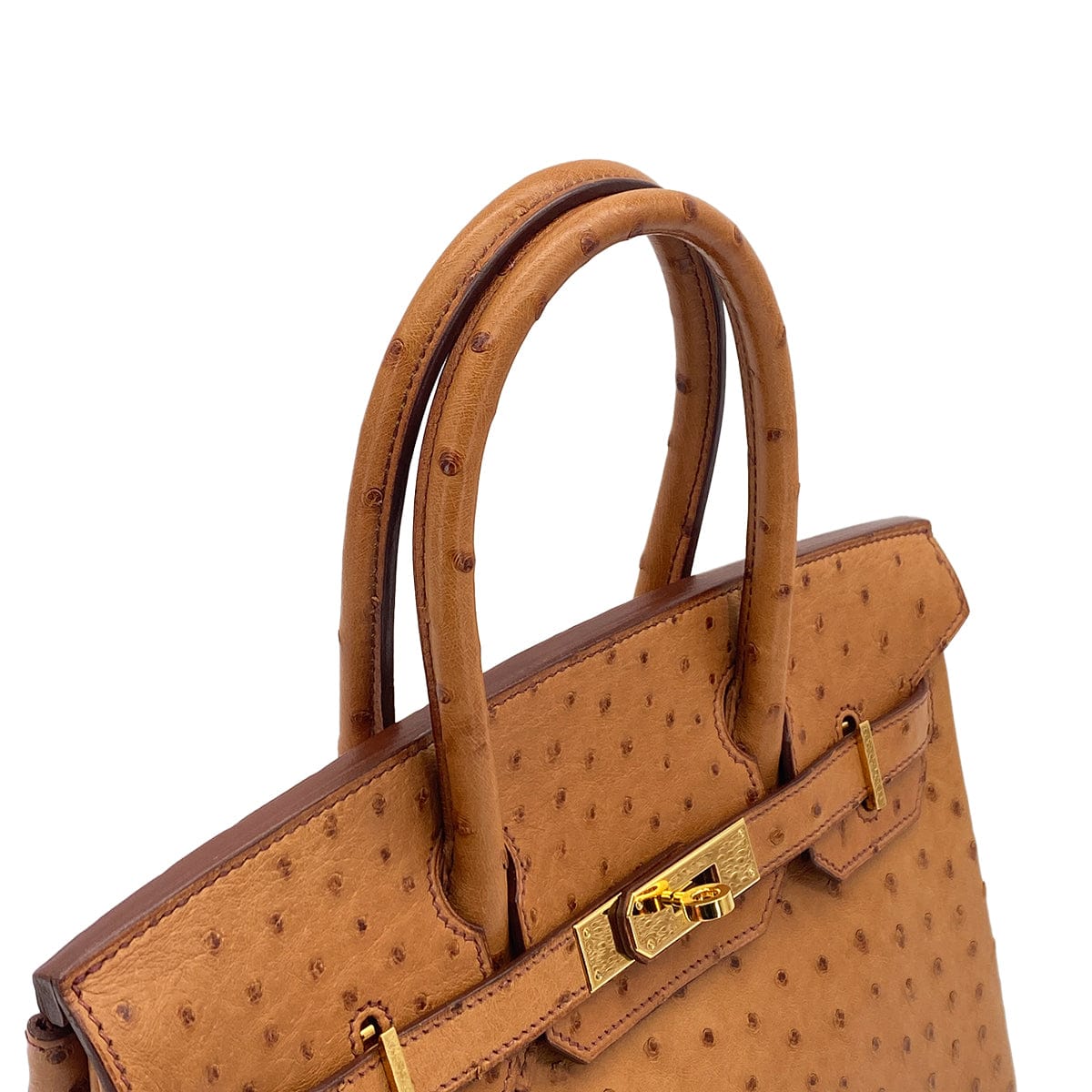 HERMES HERMES BIRKIN 30 CHESTNUT OSTRICH HAND BAG 2006 SQUARE J GOLD HARDWARE 90325611