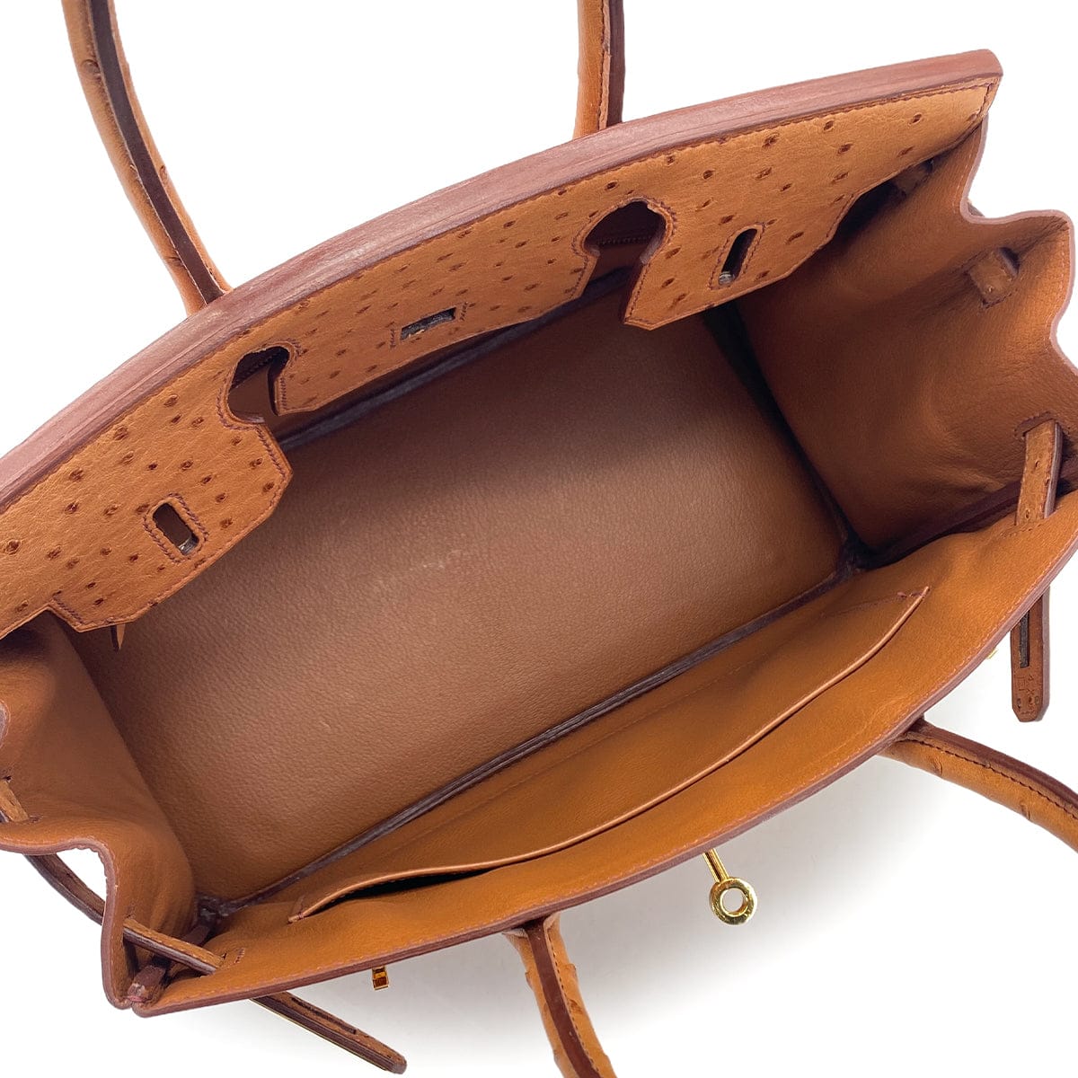 HERMES HERMES BIRKIN 30 CHESTNUT OSTRICH HAND BAG 2006 SQUARE J GOLD HARDWARE 90325611