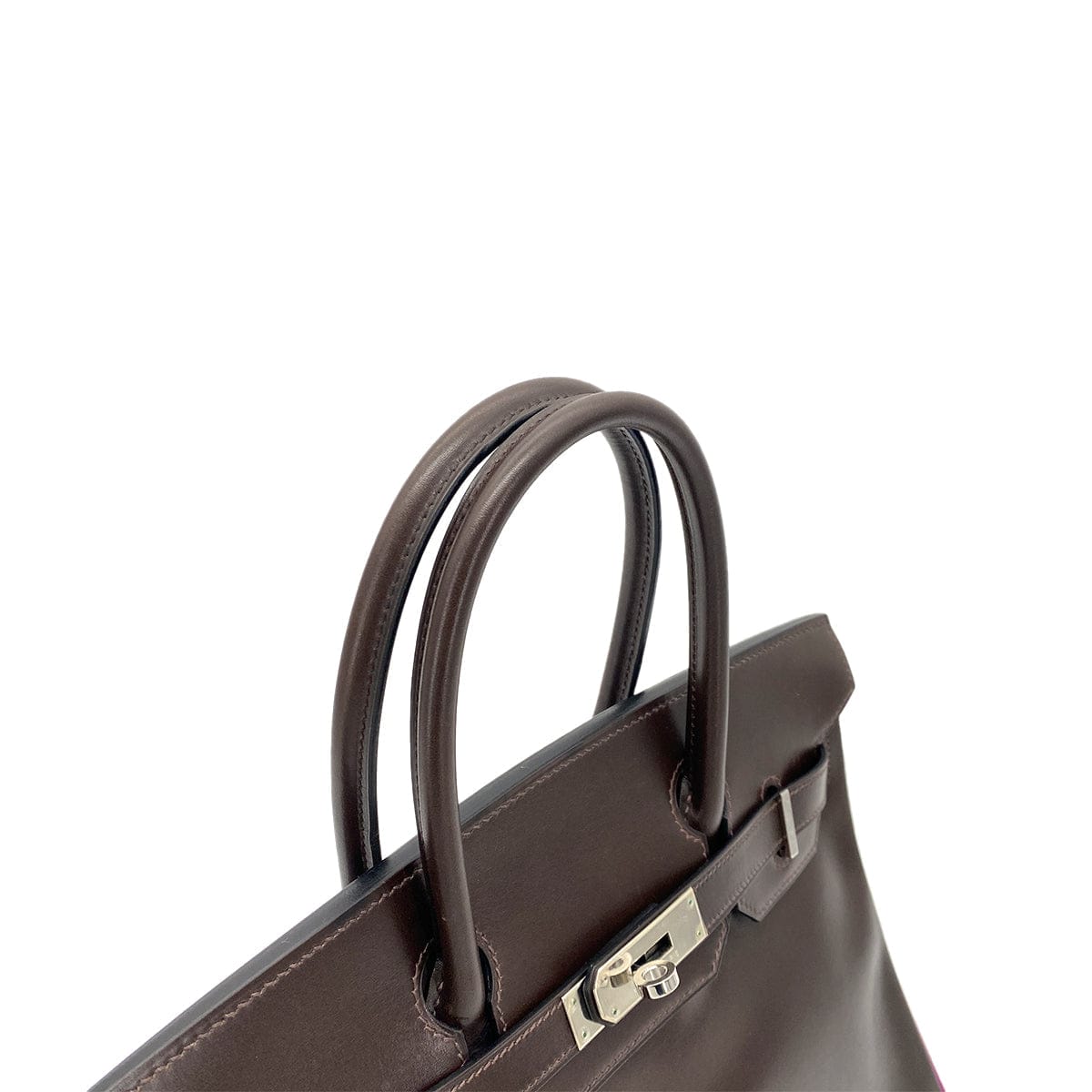 Hermes HERMES BIRKIN 30 CHOCOLAT CYCLAMEN BOXCALF HAND BAG □I SHW 90259877