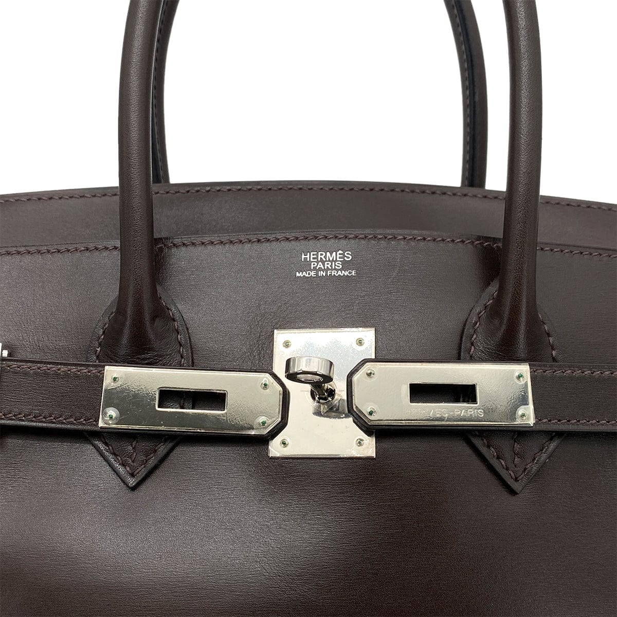 Hermes HERMES BIRKIN 30 CHOCOLAT CYCLAMEN BOXCALF HAND BAG □I SHW 90259877