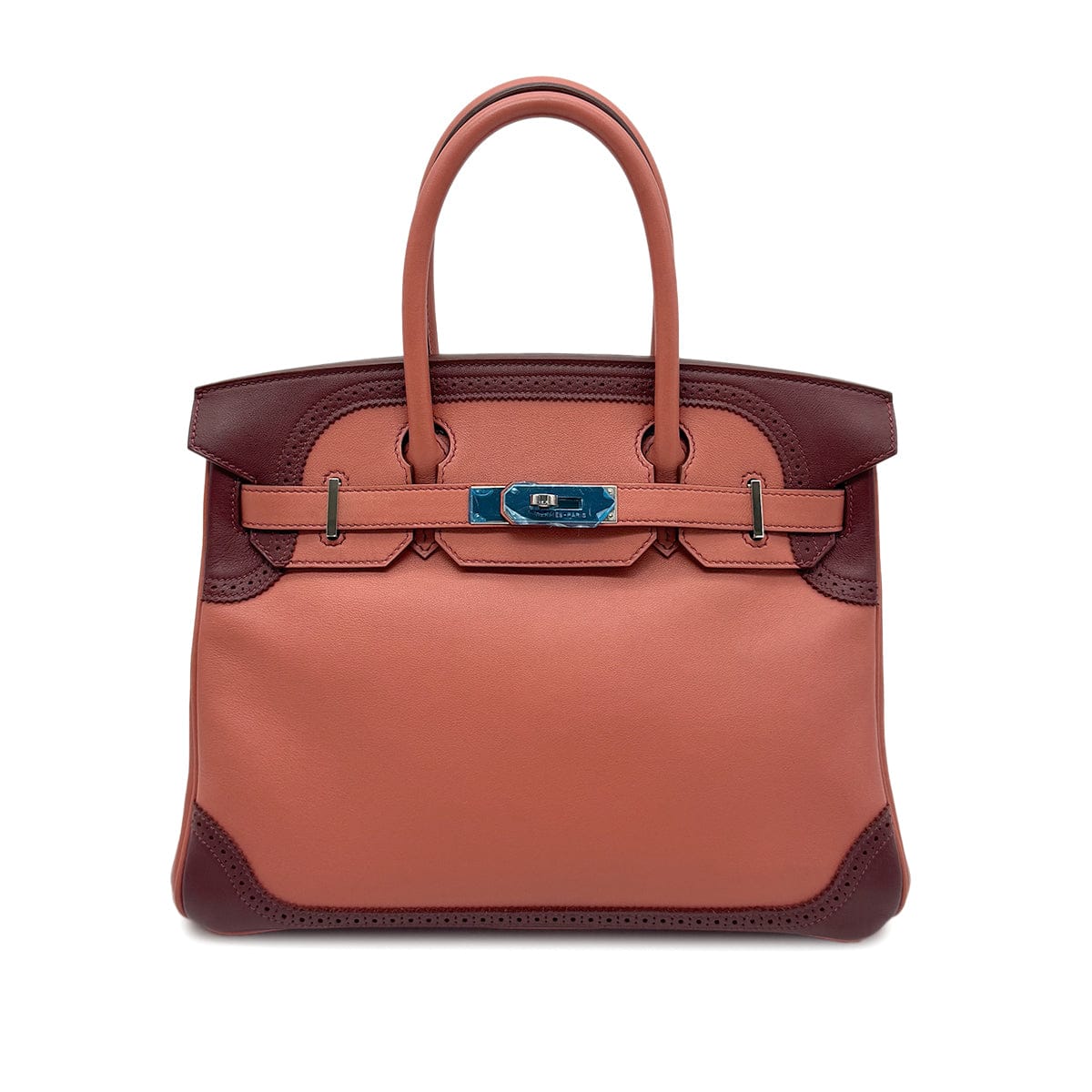 Hermes HERMES BIRKIN 30 GHILLIES ROSY ROUGE H SWIFT HAND BAG □P SHW 90274061