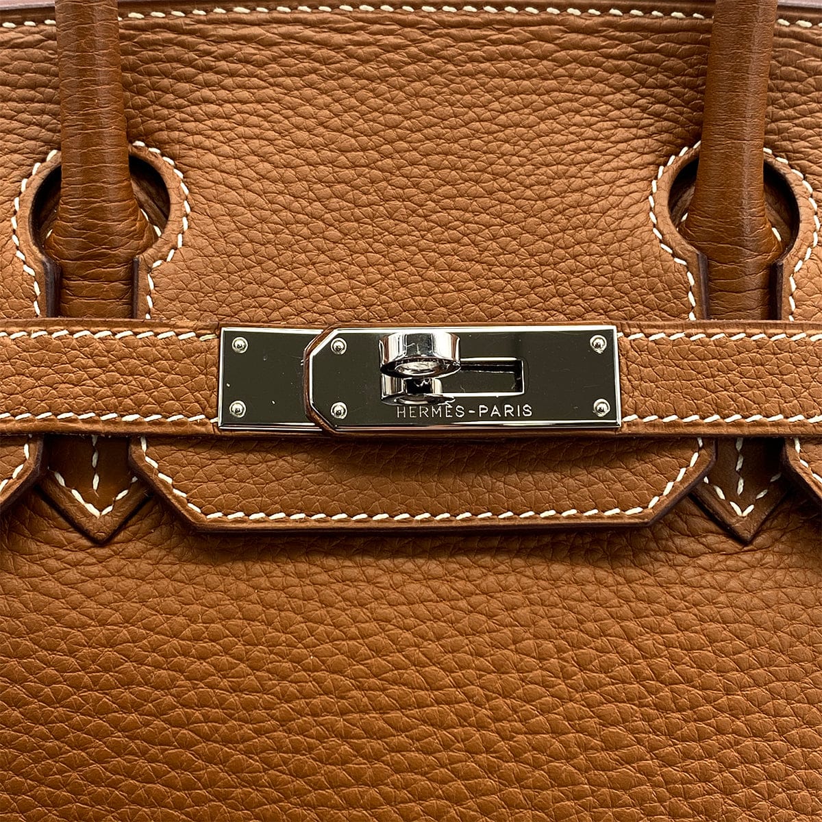 HERMES HERMES BIRKIN 30 GOLD TAURILLON CLEMENCE HAND BAG 2005 SQUARE I PALLADIUM HARDWARE 90325318