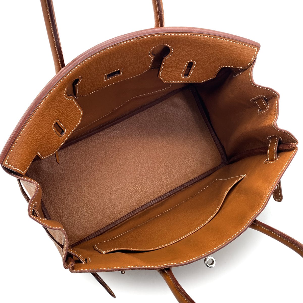 HERMES HERMES BIRKIN 30 GOLD TAURILLON CLEMENCE HAND BAG 2005 SQUARE I PALLADIUM HARDWARE 90325318