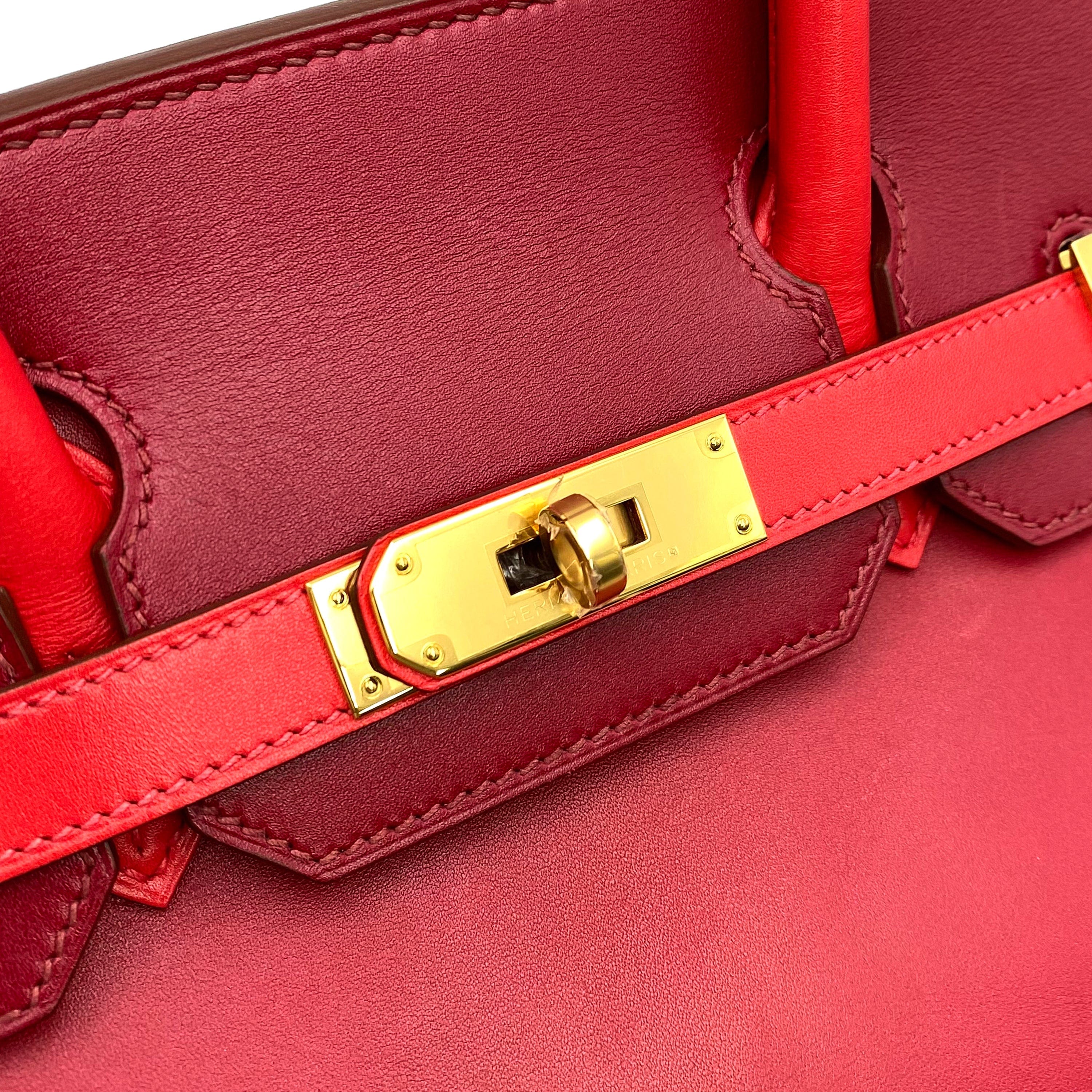 Hermès Hermes Birkin 30 Quad-Colour Rouge Tadelakt GHW #P