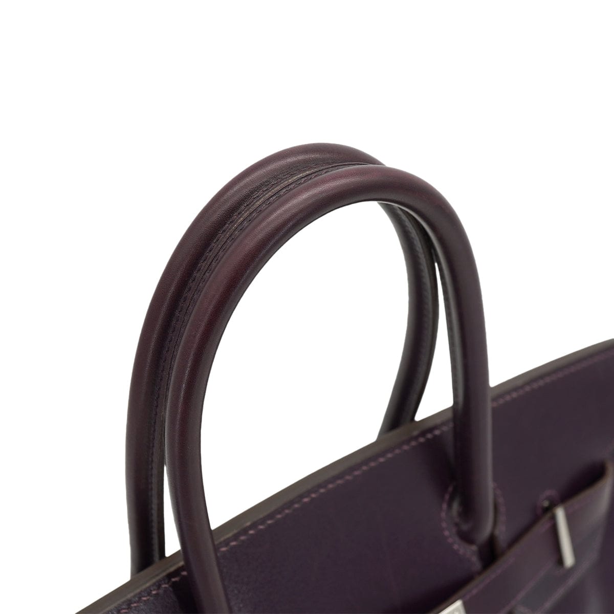 HERMES HERMES BIRKIN 30 RAISIN CYCLAMEN BOX CALF HAND BAG 2004 SQUARE H PALLADIUM HARDWARE 90326774