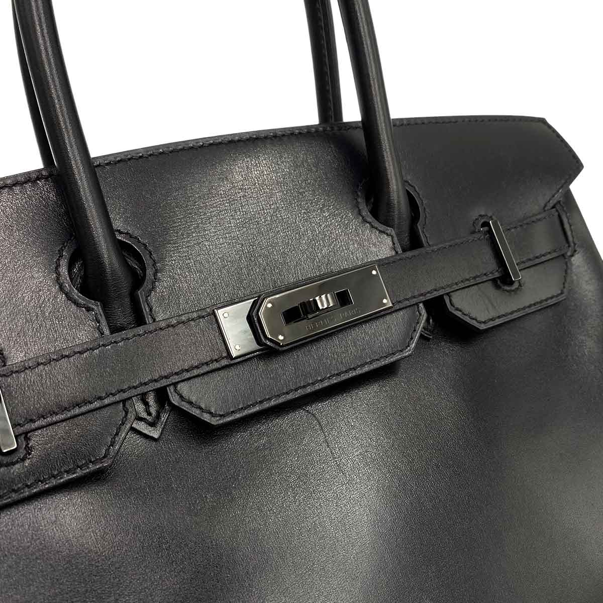 Hermès HERMES BIRKIN 30  SO BLACK BOX CALF HAND BAG BHW ▢O 90232162