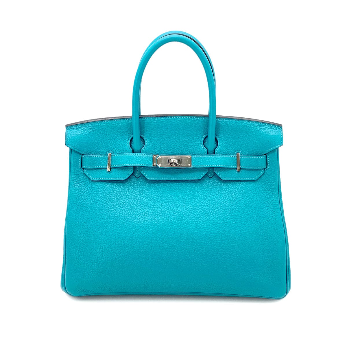 HERMES HERMES BIRKIN 30 TURQUOISE CLEMENCE PHW #R 90251078