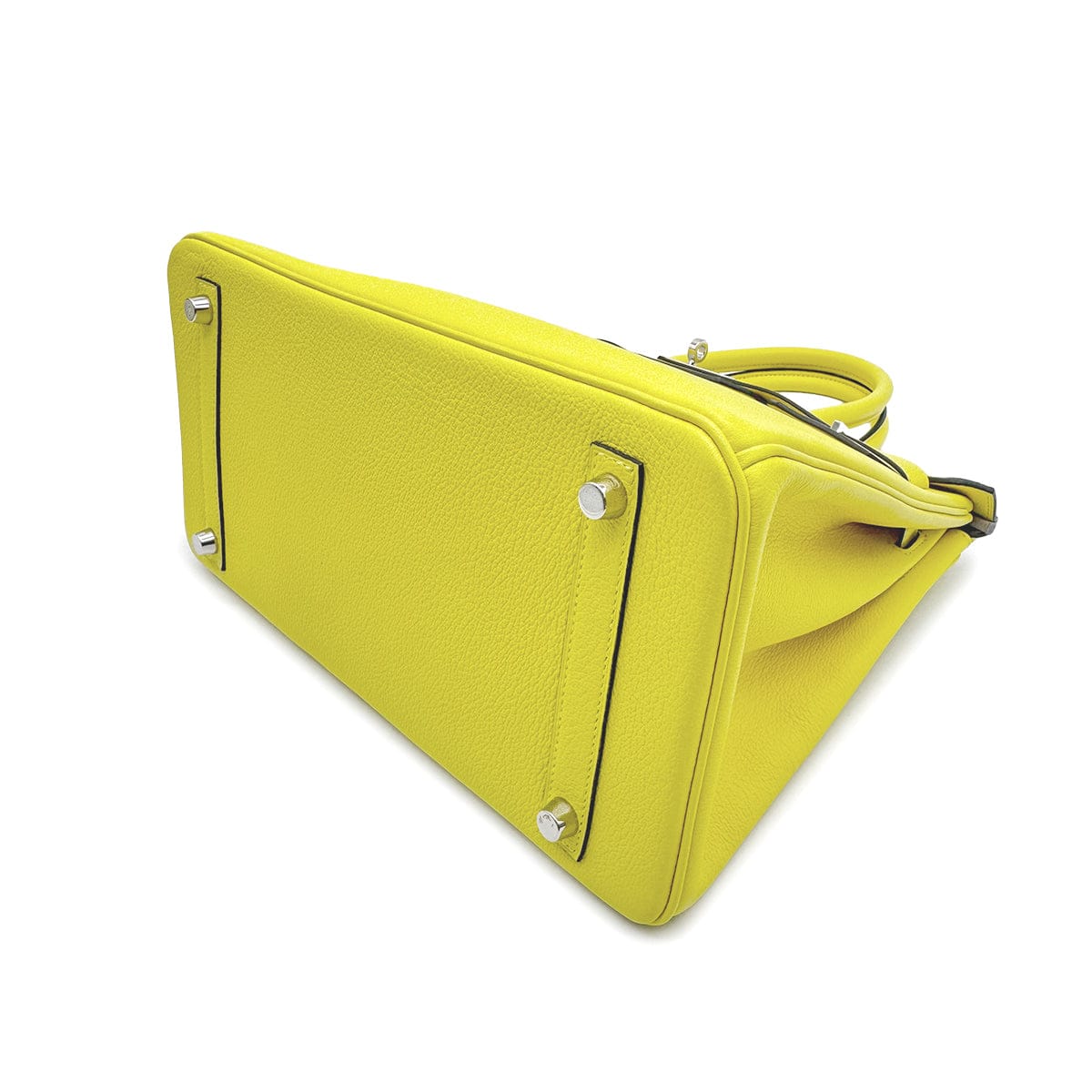 HERMES HERMES BIRKIN 30 VERSO LIME GRIS TOURTERELLE EVERCOLOR HAND BAG 2019 D STAMP PALLADIUM HARDWARE 90327146