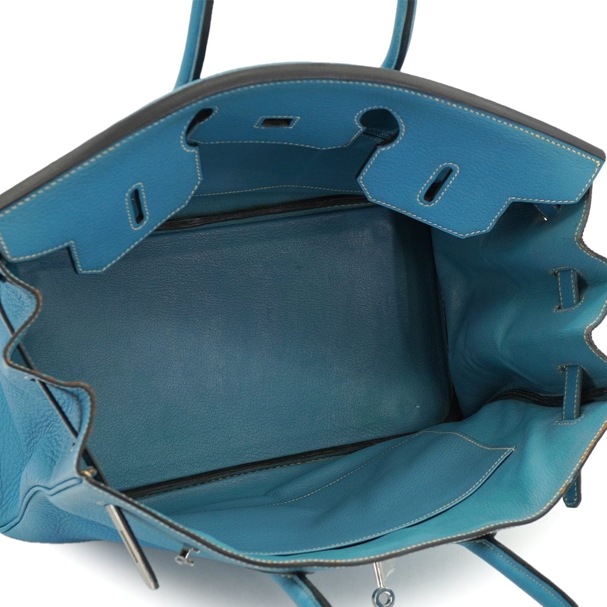 HERMES HERMES BIRKIN 35 BLUE JEAN TOGO HAND BAG 2004 SQUARE H PALLADIUM HARDWARE 90326675