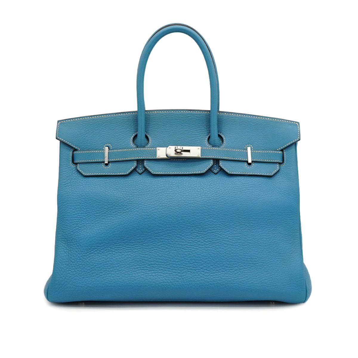 HERMES HERMES BIRKIN 35 BLUE JEAN TOGO HAND BAG 2004 SQUARE H PALLADIUM HARDWARE 90326675