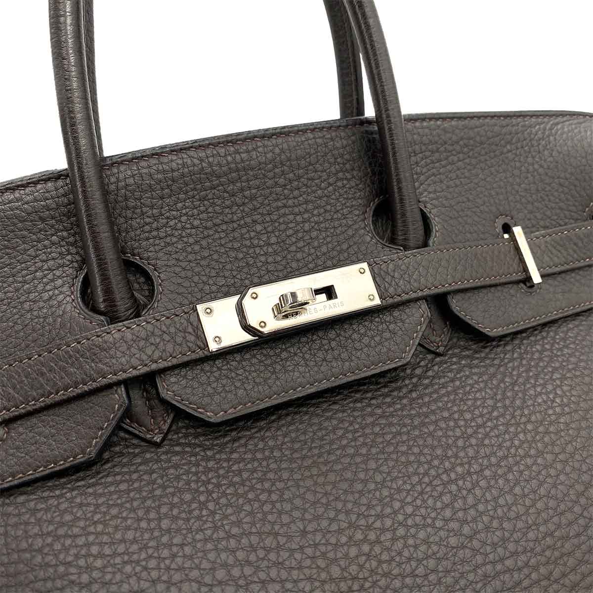 Hermès Hermès Birkin 35 Ebene Clemence PHW #E 90241686