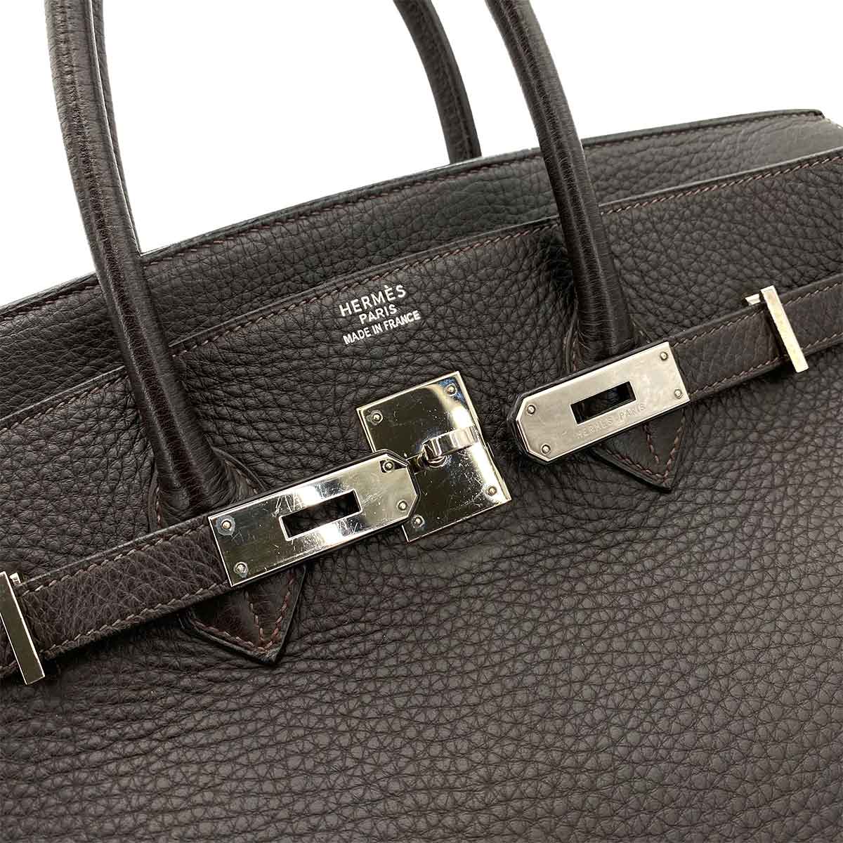 Hermès Hermès Birkin 35 Ebene Clemence PHW #E 90241686