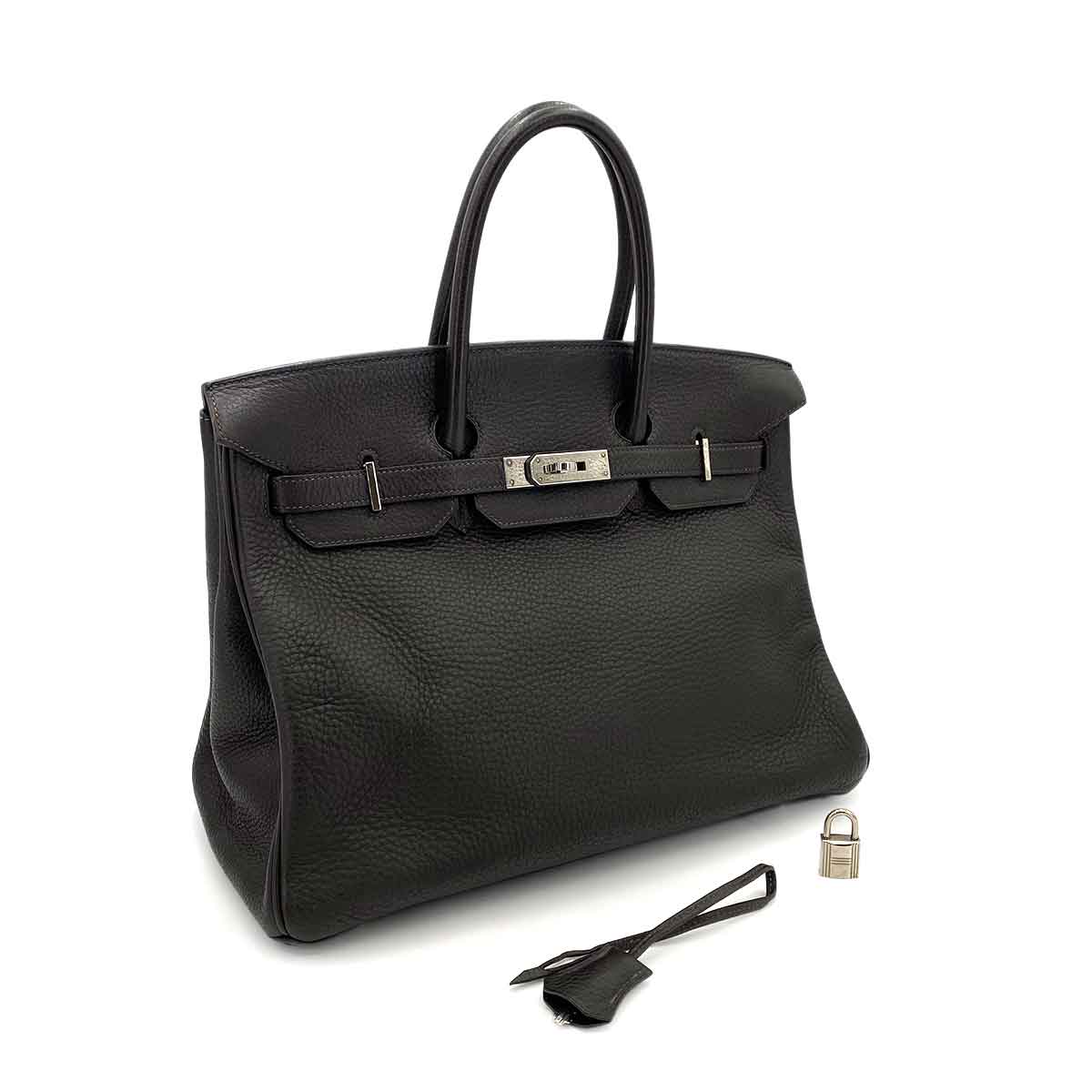 Hermès Hermès Birkin 35 Ebene Clemence PHW #E 90241686