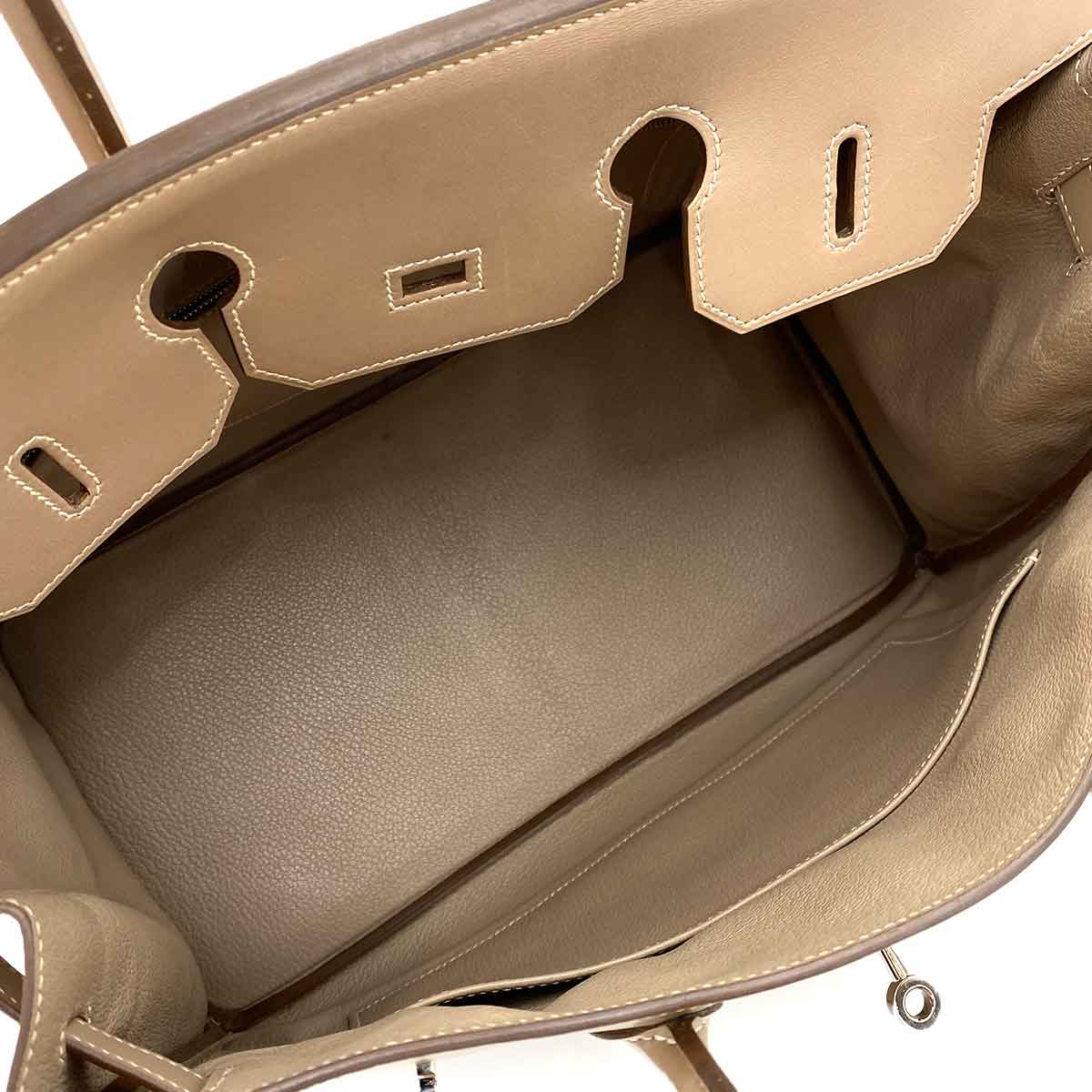 HERMES HERMES BIRKIN 35 GUILLOCHE ARGILE VEAU TADELAKT HAND BAG □Q 90242126