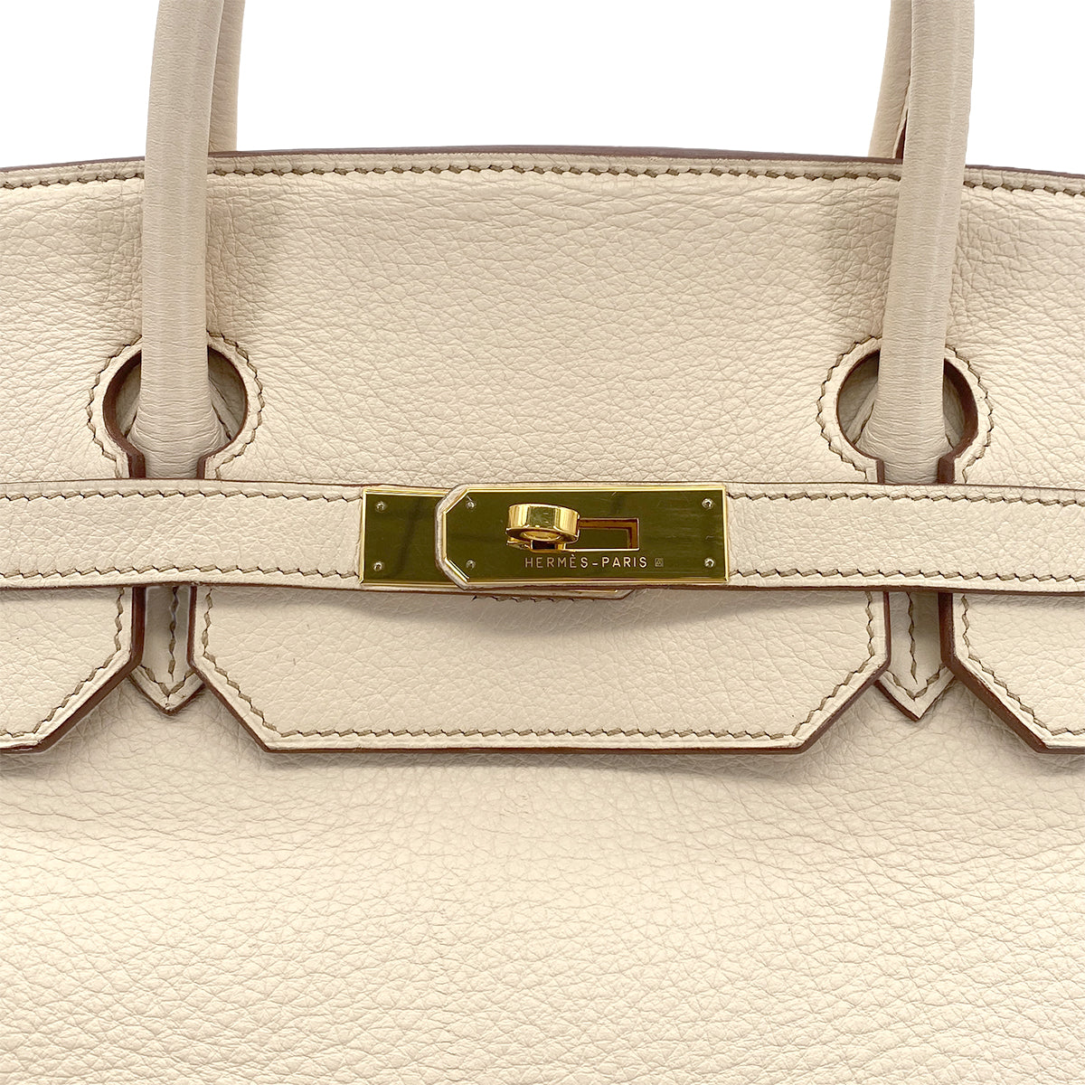 HERMES HERMES BIRKIN 40 BEIGE TYPE TAURILLON CLEMENCE HAND BAG □E GHW 90299359