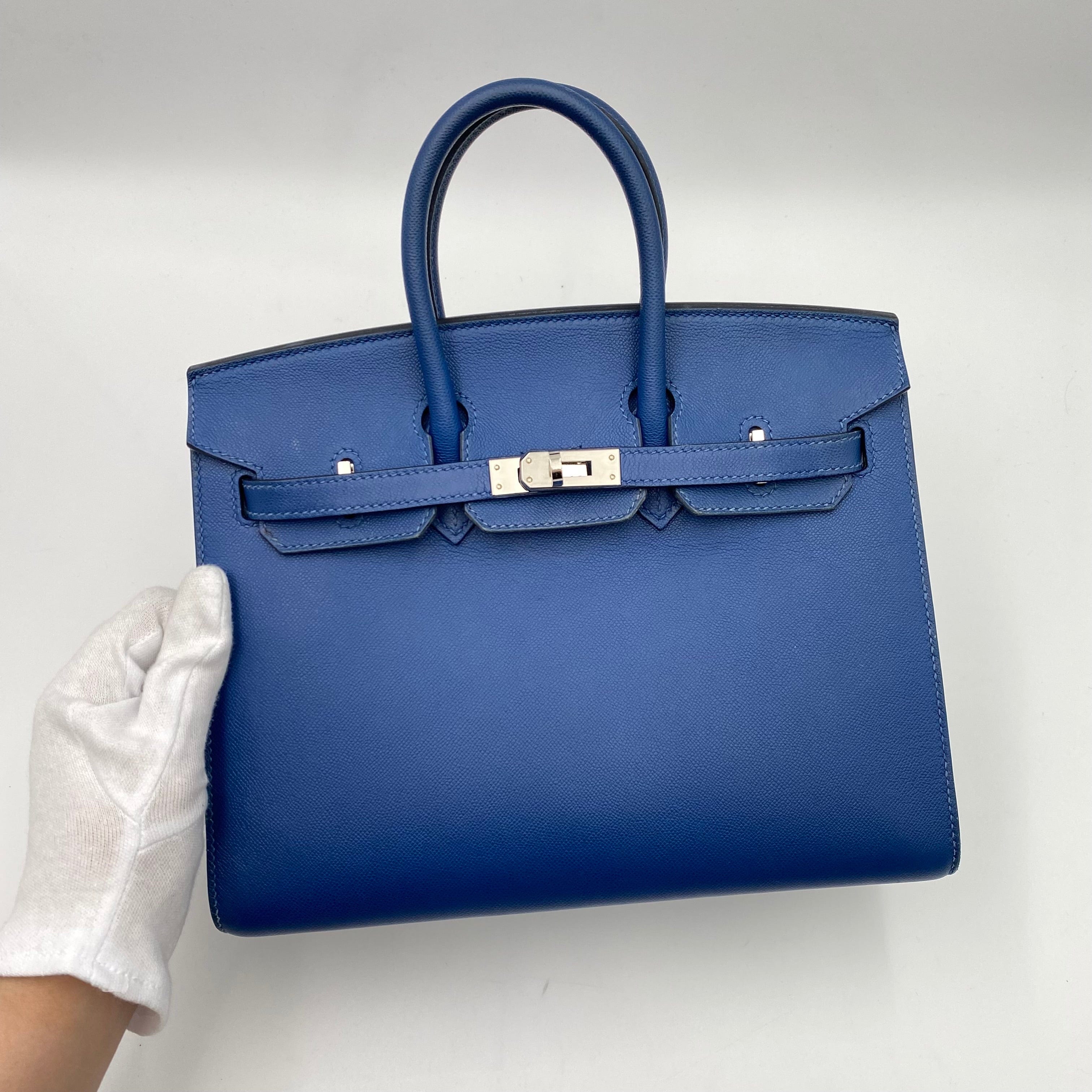 Hermès HERMES BIRKIN SELLIER 25 BLUE TYPE MADAME HAND BAG Z SHW 90225277