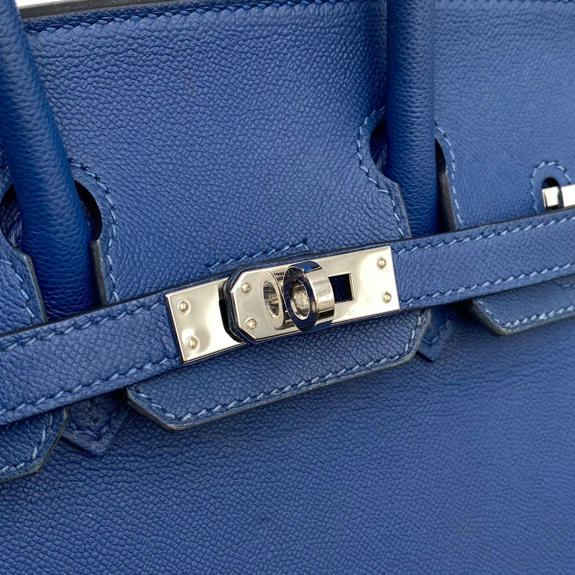 Hermès HERMES BIRKIN SELLIER 25 BLUE TYPE MADAME HAND BAG Z SHW 90225277