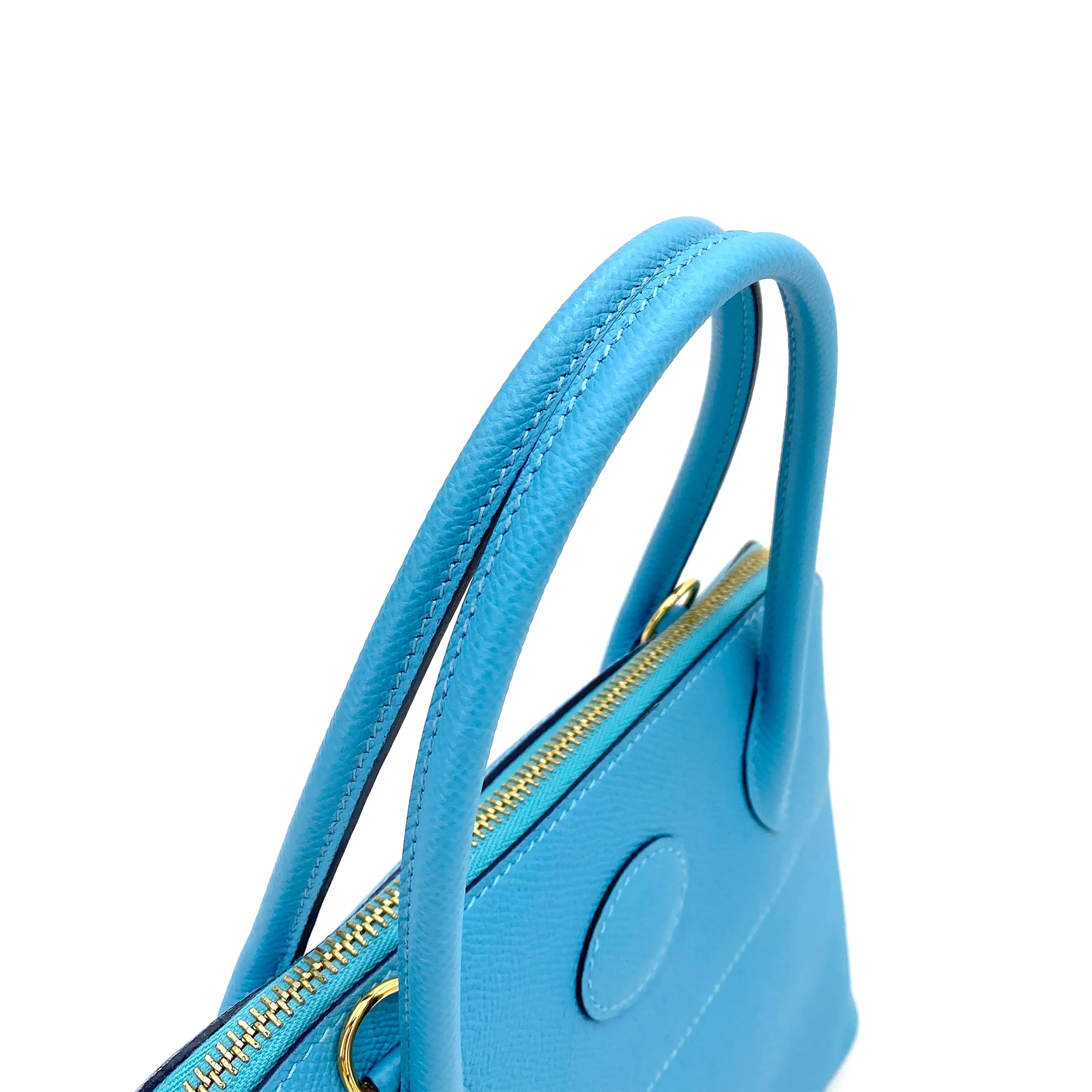 HERMES HERMES BOLIDE 27 BLUE DU NORD EPSOM HAND SHOULDER BAG D 90250522