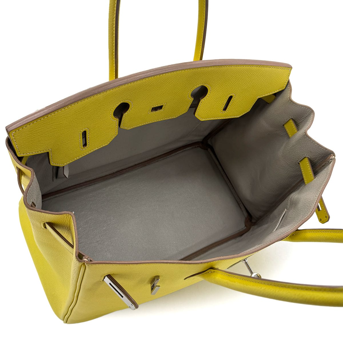 HERMES HERMES CANDY BIRKIN 35 LIME GRIS PERLE VEAU EPSOM HAND BAG □O SHW 90284559