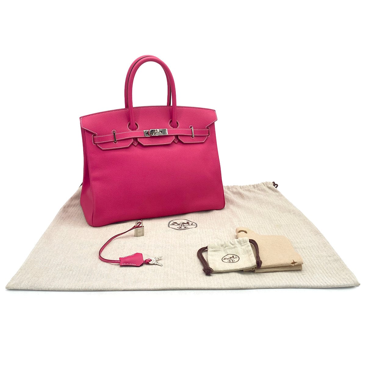 HERMES HERMES CANDY BIRKIN 35 ROSE TYRIEN RUBIS VEAU EPSOM HAND BAG 2011 SQUARE O PALLADIUM HARDWARE 90326207