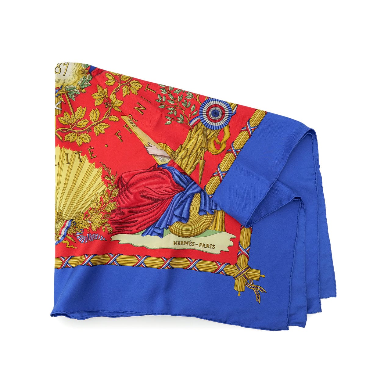HERMES HERMES CARRE 90 LIBERTE EGALITE FRATERNITE REPUBLIQUE FRANCAISE 1789 SCARF SILK MULTICOLOR 90304196