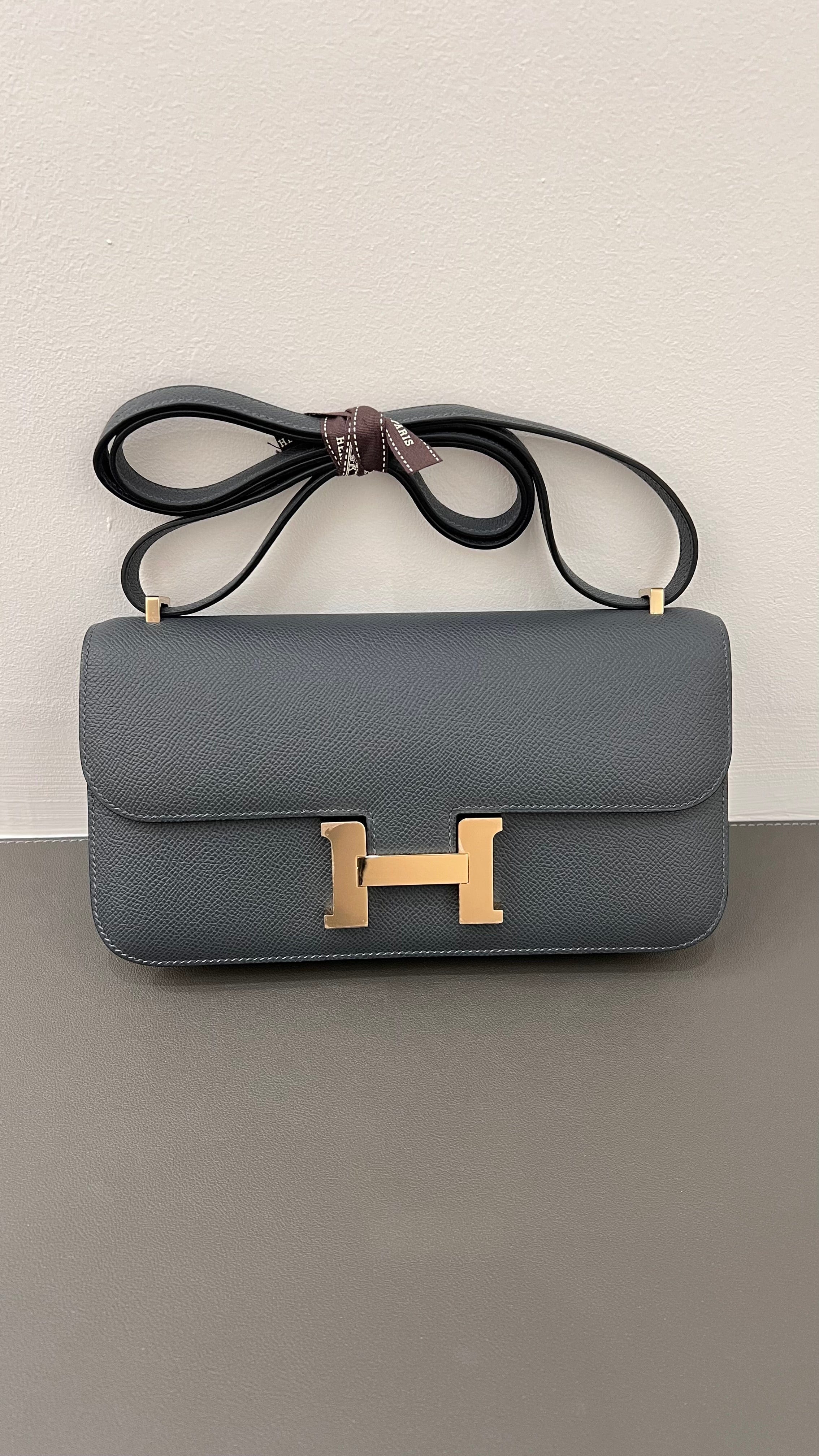 HERMES Hermes Constance Elan Mirror Gris Misty Epsom Permabrass HW #W SKCH4055