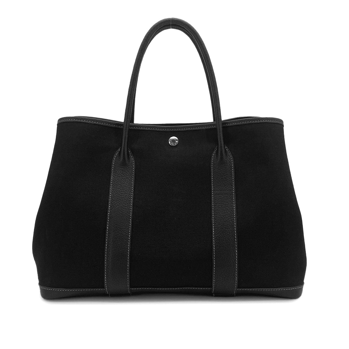 HERMES HERMES GARDEN PARTY PM BLACK TOILE OFFICIER VEAU NEGONDA HAND SHOULDER BAG 2003 SQUARE G 90325644
