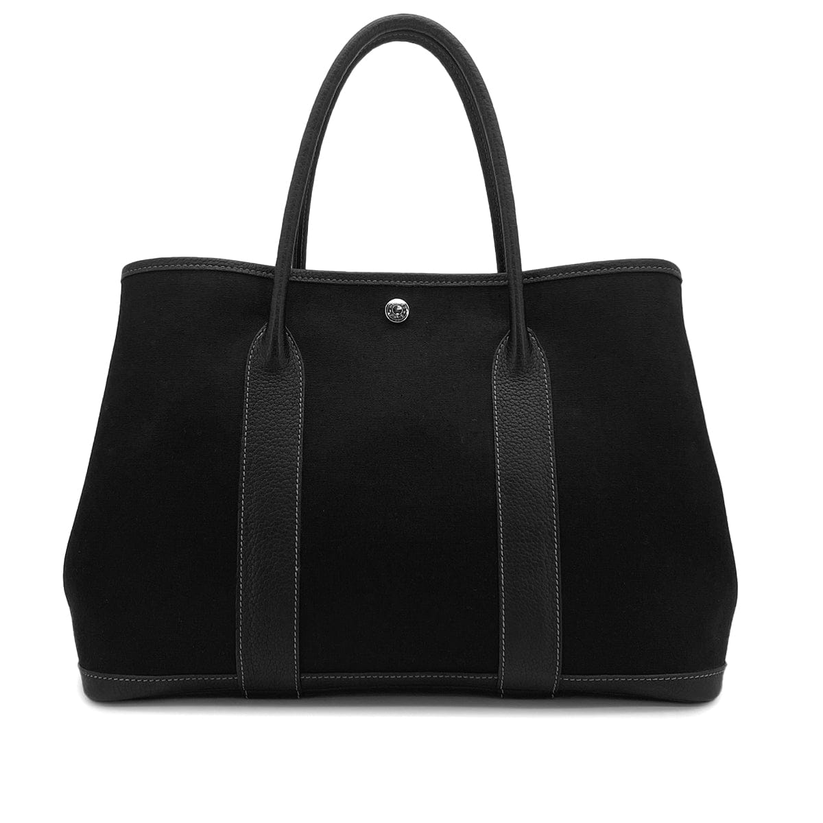 HERMES HERMES GARDEN PARTY PM BLACK TOILE OFFICIER VEAU NEGONDA HAND SHOULDER BAG 2003 SQUARE G 90325644
