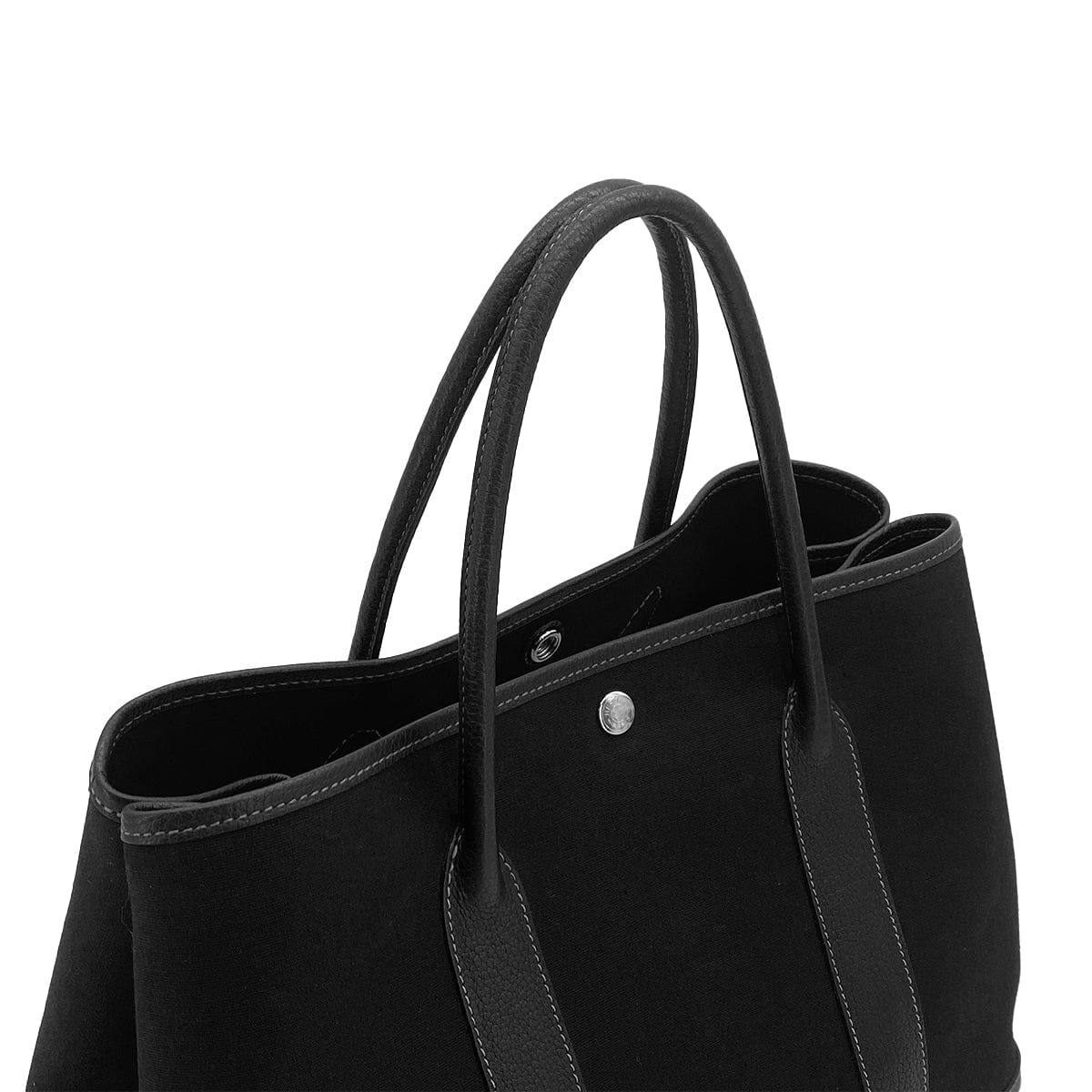 HERMES HERMES GARDEN PARTY PM BLACK TOILE OFFICIER VEAU NEGONDA HAND SHOULDER BAG 2003 SQUARE G 90325644