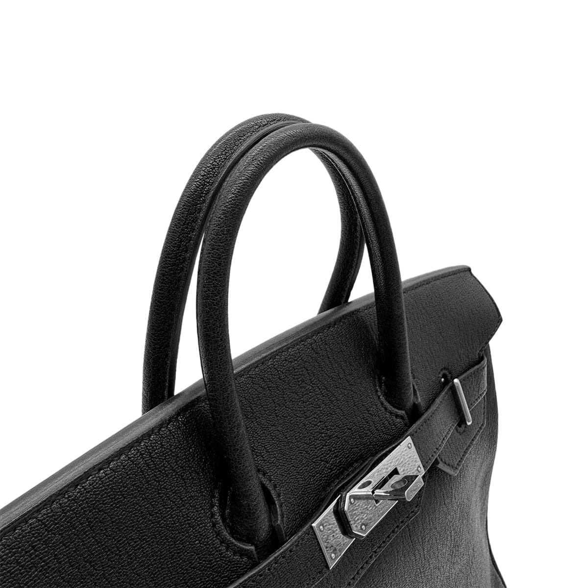 HERMES HERMES HAUT A COURROIES 28 BLACK CHEVRE COROMANDEL HAND BAG ▢L SHW 90302184