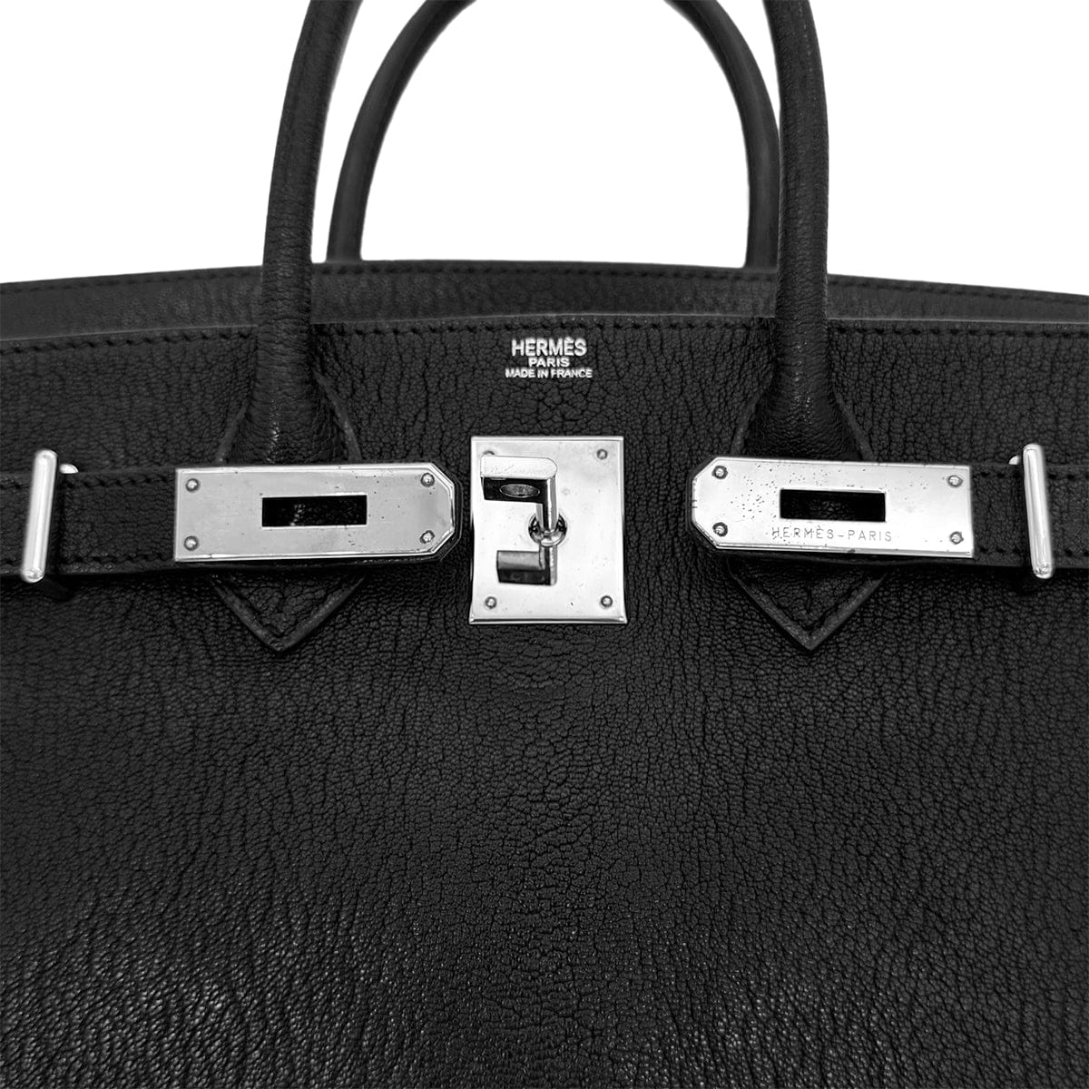 HERMES HERMES HAUT A COURROIES 28 BLACK CHEVRE COROMANDEL HAND BAG ▢L SHW 90302184