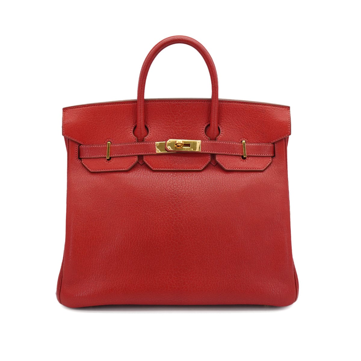 HERMES HERMES HAUT A COURROIES 32 ROUGE VIF CHEVRE HAND BAG 2001 SQUARE E GOLD HARDWARE 90326772
