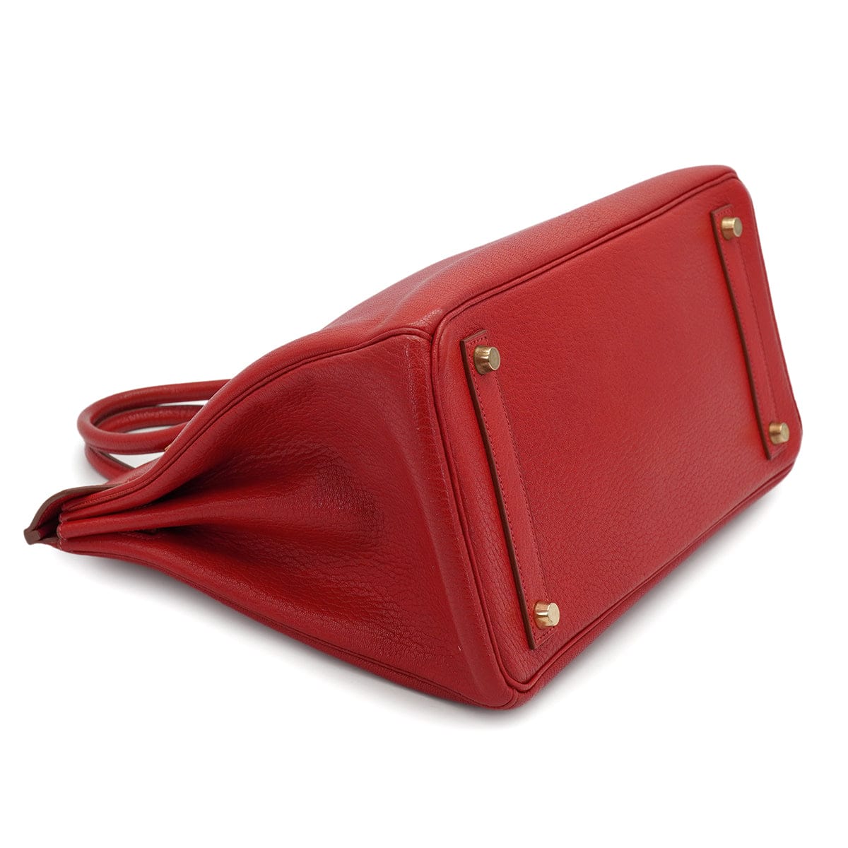 HERMES HERMES HAUT A COURROIES 32 ROUGE VIF CHEVRE HAND BAG 2001 SQUARE E GOLD HARDWARE 90326772