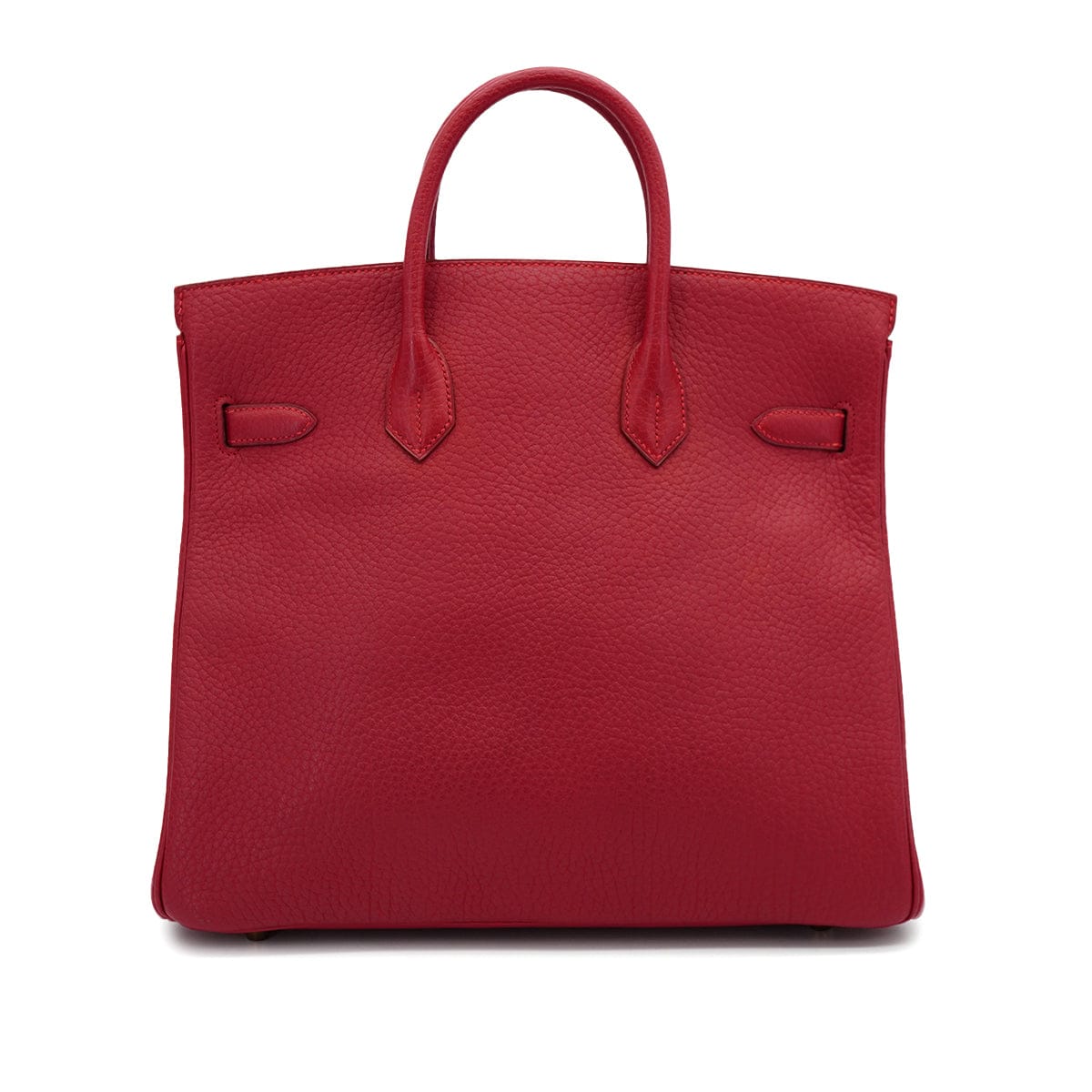HERMES HERMES HAUT A COURROIES 32 ROUGE VIF FJORD HAND BAG 1993 CIRCLE W GOLD HARDWARE 90326656
