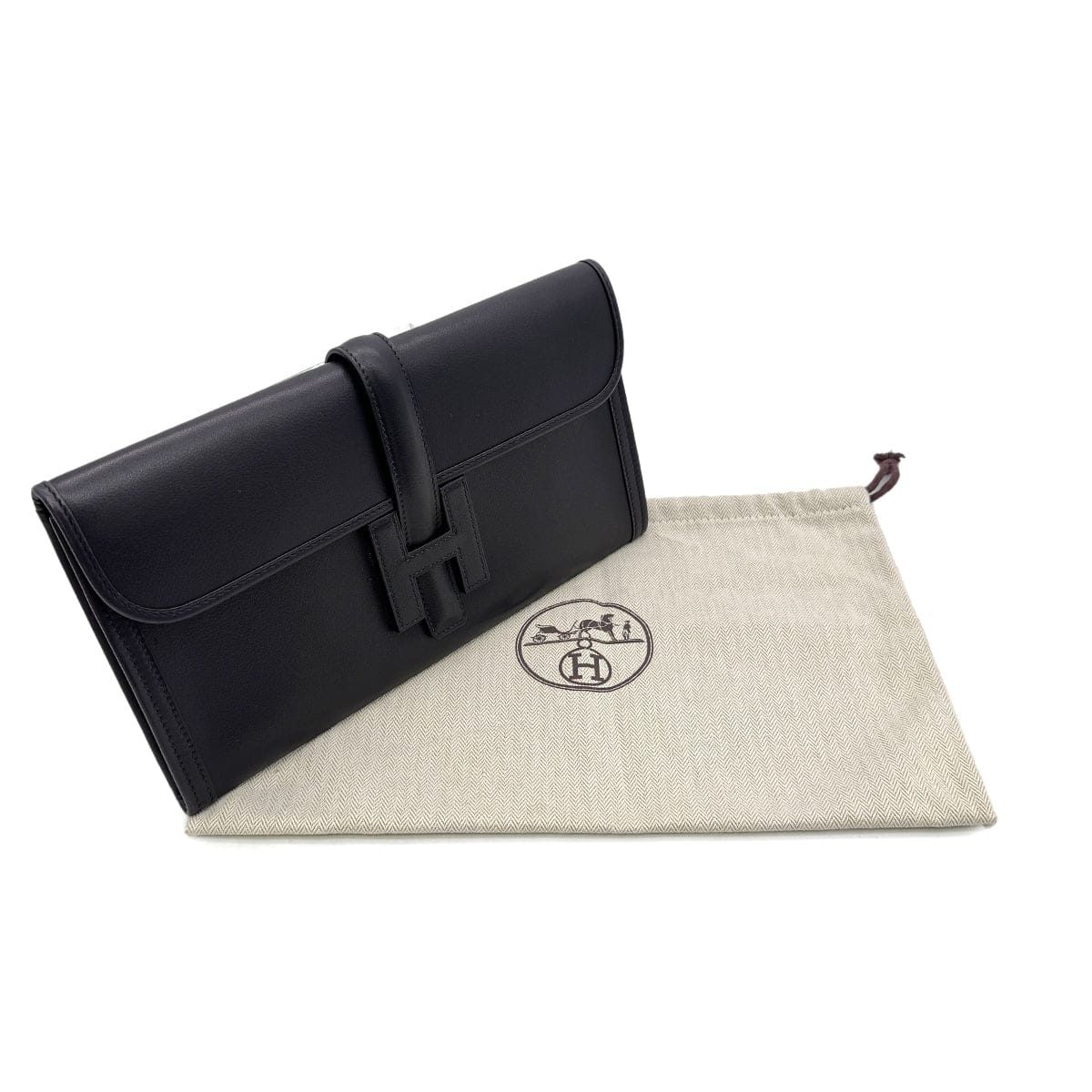 Hermes HERMES JIGE ELAN 29 BLUE NUIT VEAU EVERCOLOR CLUTCH BAG Z 90300861