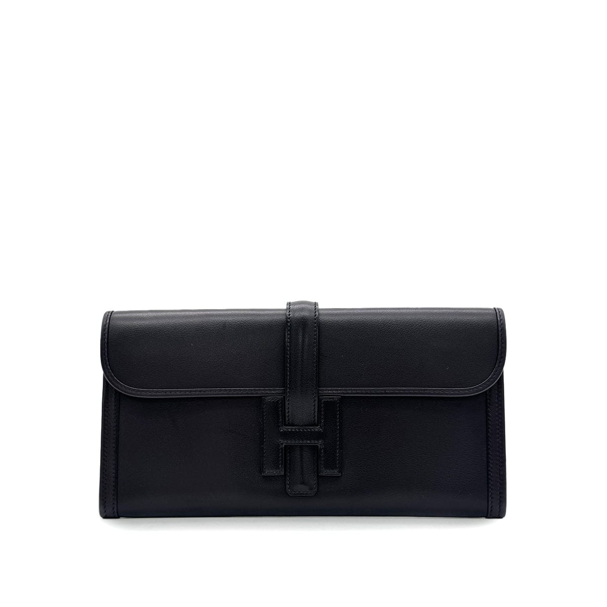 Hermes HERMES JIGE ELAN 29 BLUE NUIT VEAU EVERCOLOR CLUTCH BAG Z 90300861