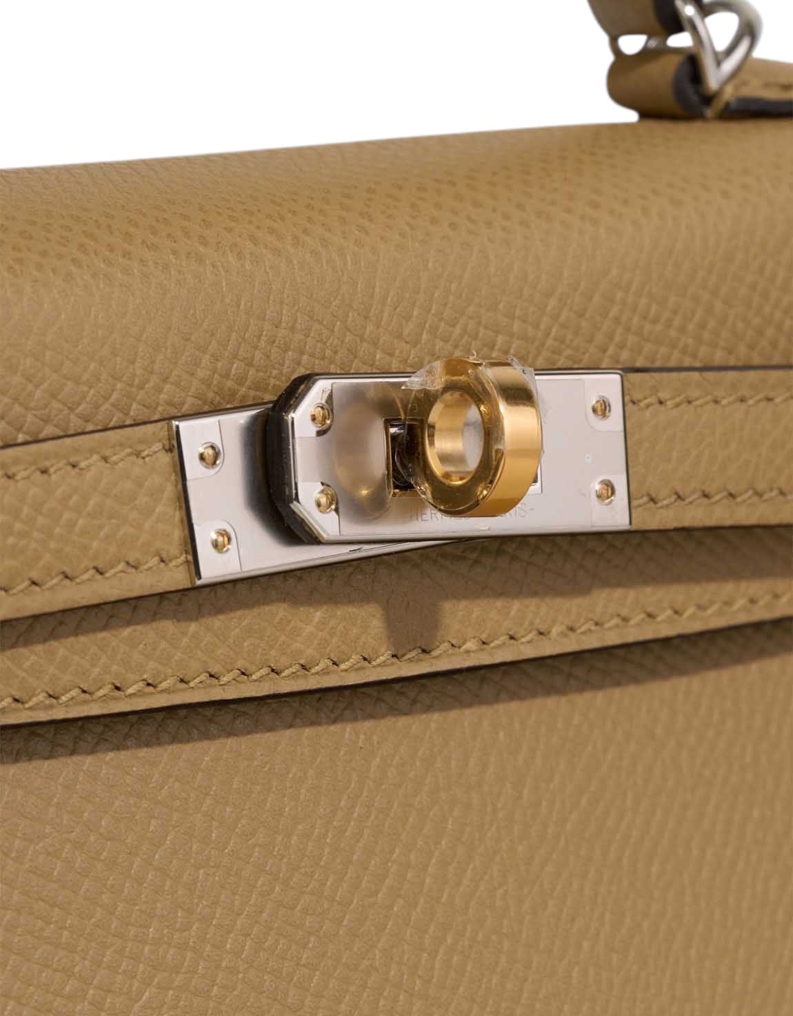 Hermès Hermes Kelly 20 Pousierre Epsom Elektrum HW #K - New SKC1957