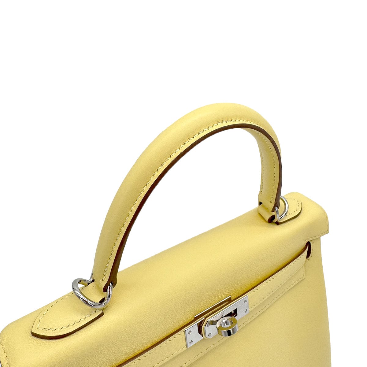 HERMES HERMES KELLY 25 RETOURNE JAUNE POUSSIN VEAU SWIFT HAND SHOULDER BAG 2021 Z PALLADIUM HARDWARE 90310259