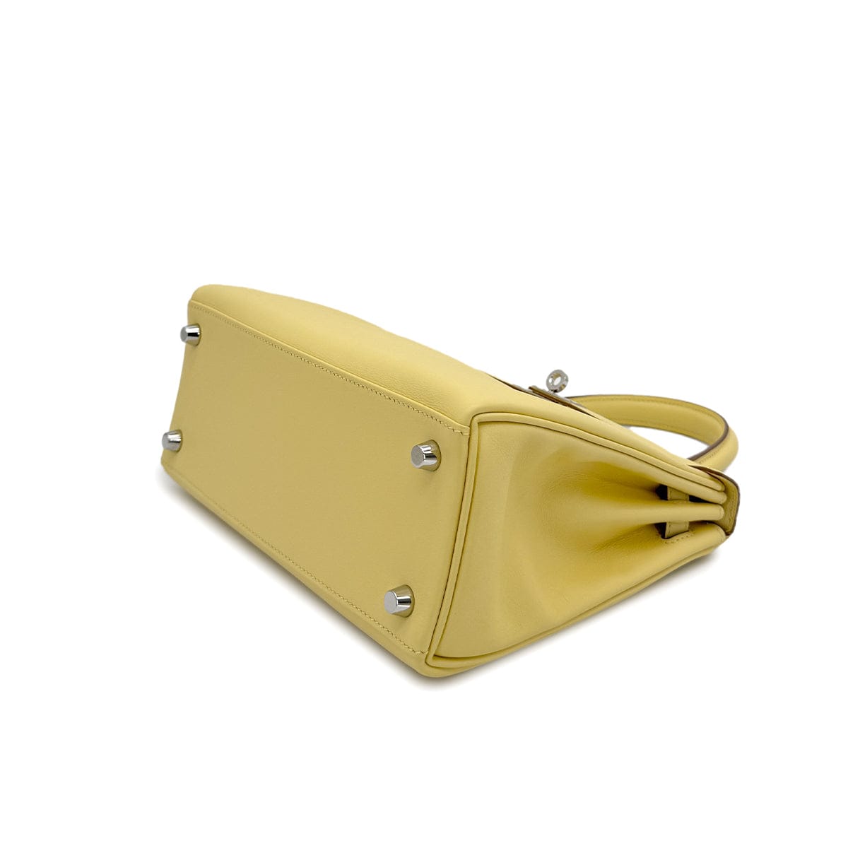 HERMES HERMES KELLY 25 RETOURNE JAUNE POUSSIN VEAU SWIFT HAND SHOULDER BAG 2021 Z PALLADIUM HARDWARE 90310259