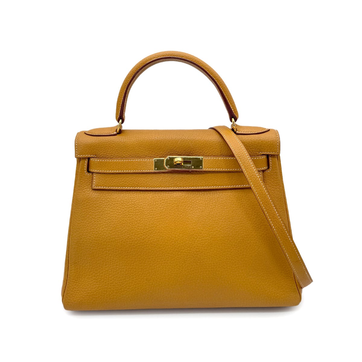 Hermes HERMES KELLY 28 RETOURNE NATURAL FJORD HAND SHOULDER BAG □C GHW 90269179